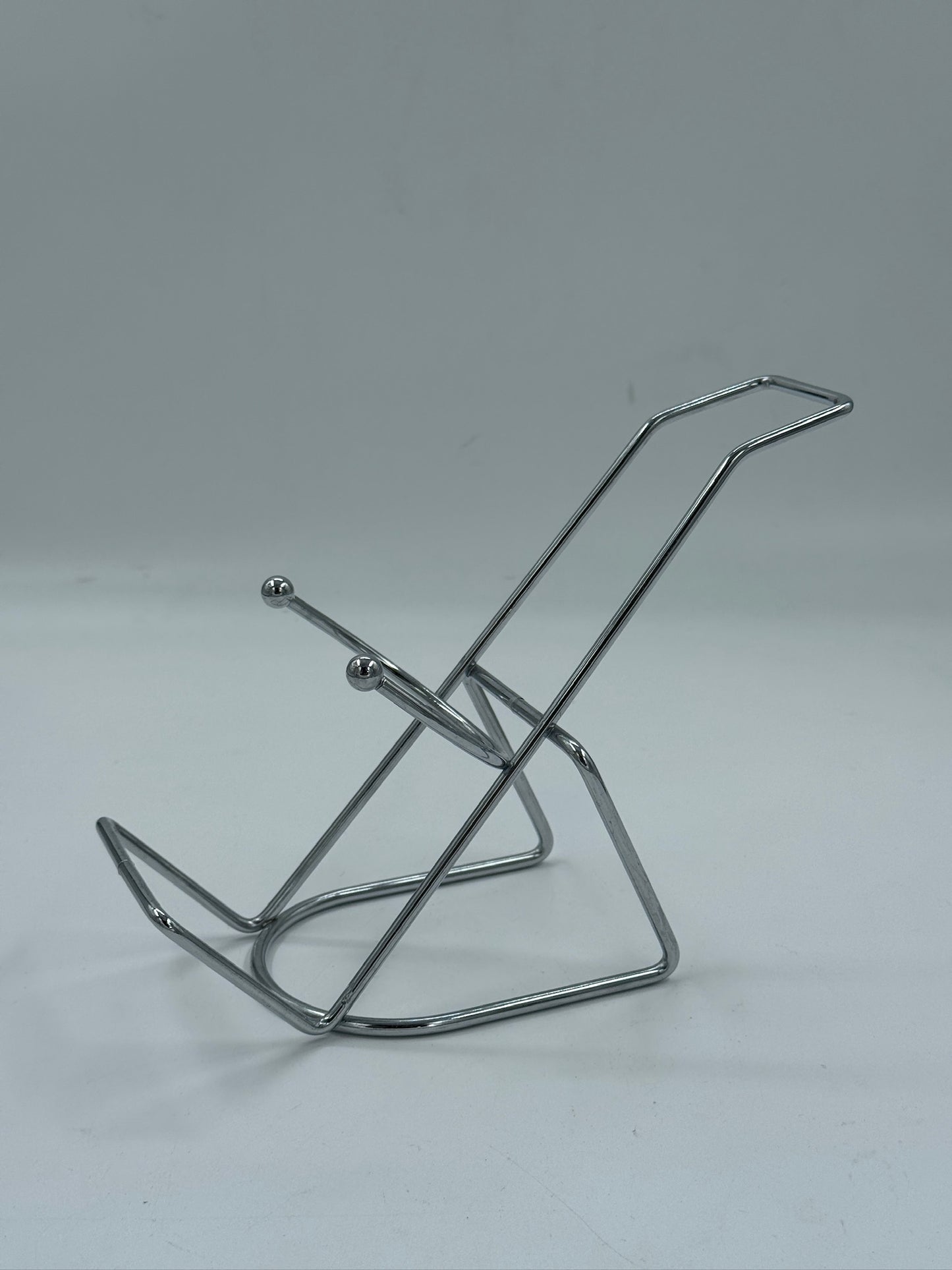 Vintage Chrome Folding X-Frame Wine Bottle Holder