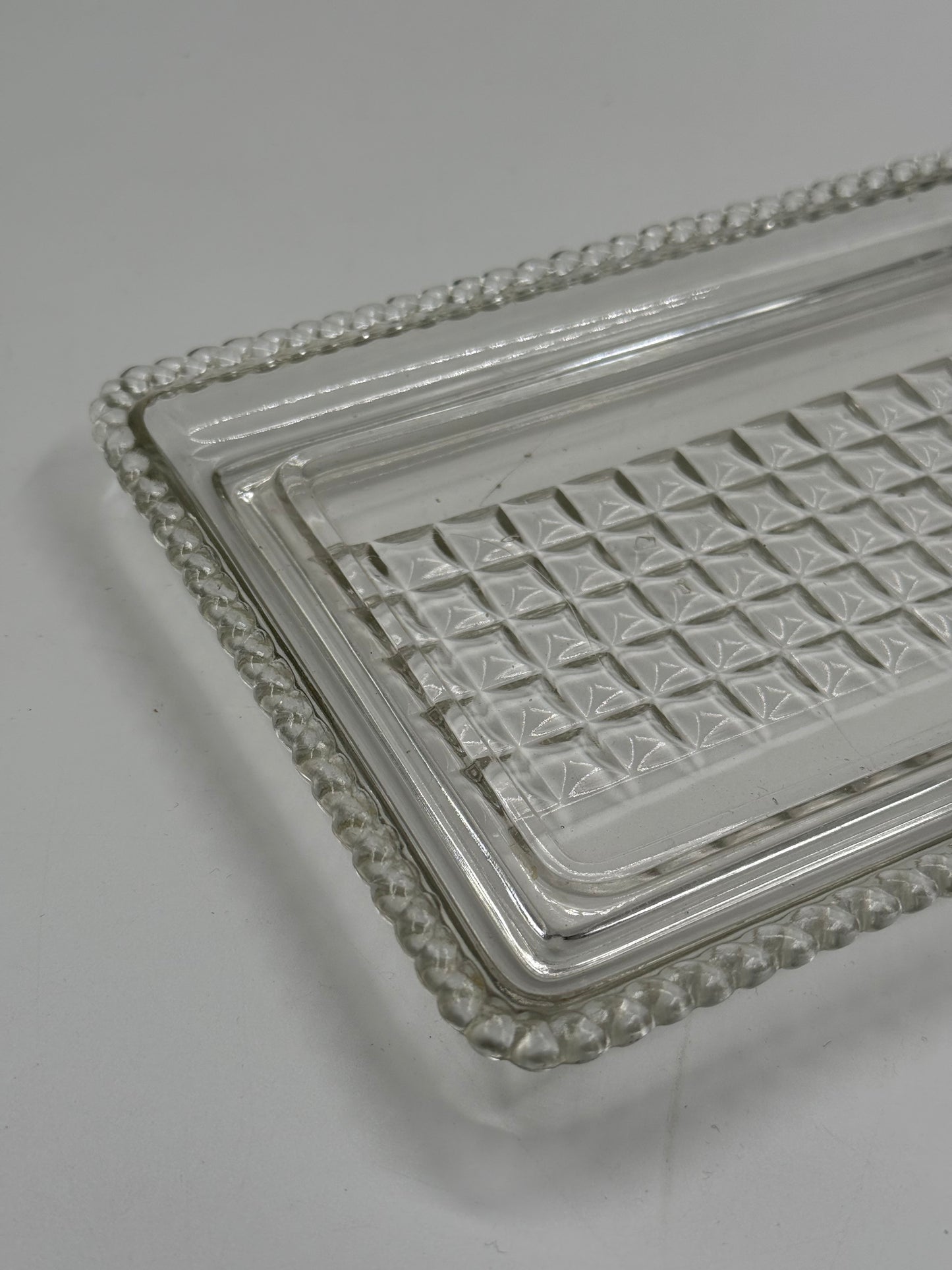 Vintage textured glass tray