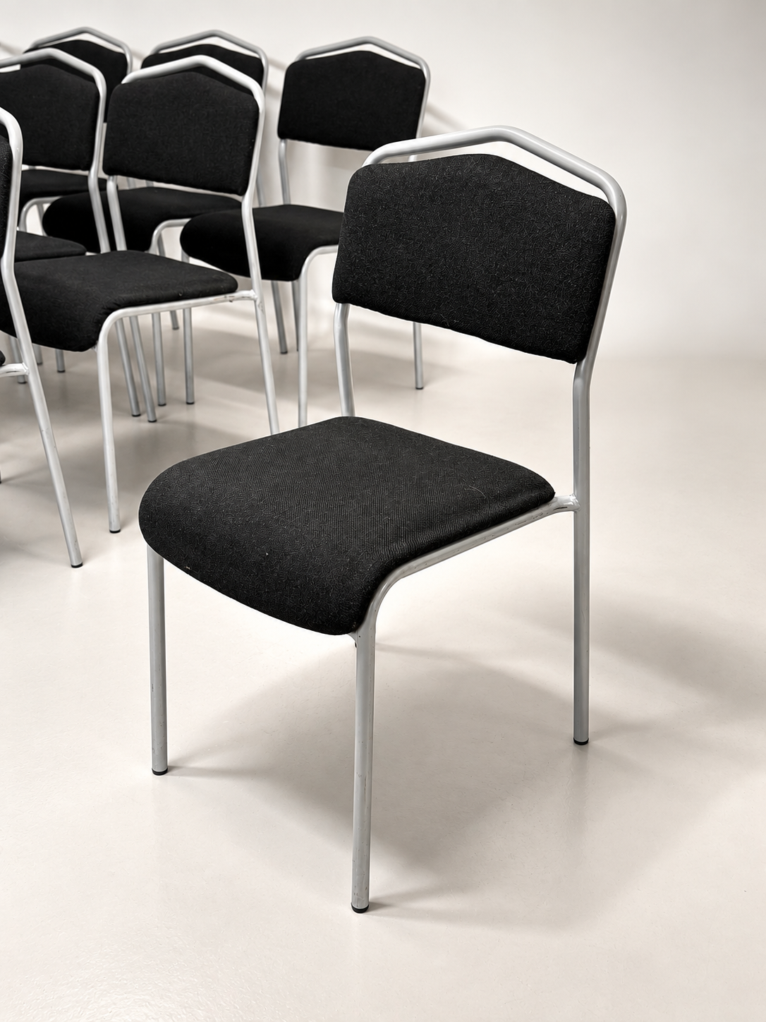 Grey Steel & Black Fabric Chair