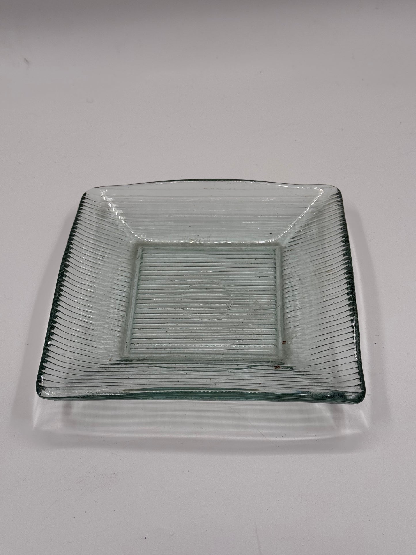 Vintage Ribbed Glass Tray