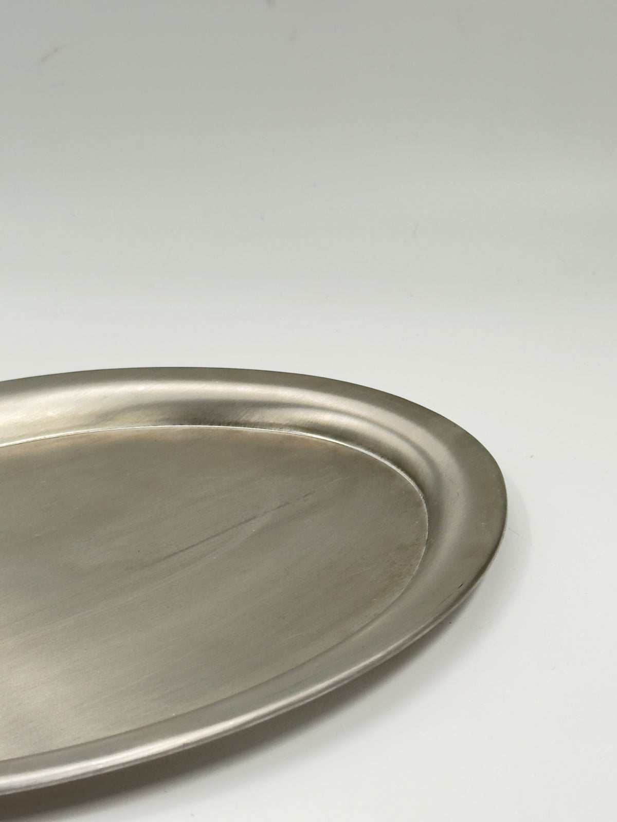 Vintage Stainless Steel Oval Serving Tray