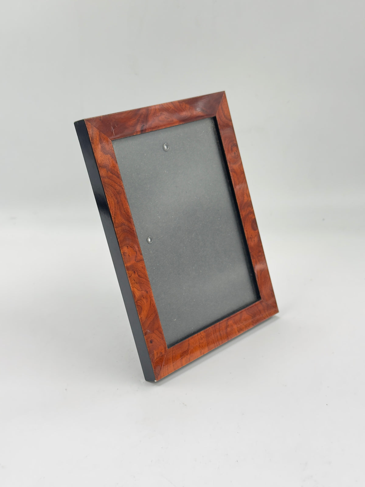 Vintage Faux Burl Wood Photo Frame with Easel Back