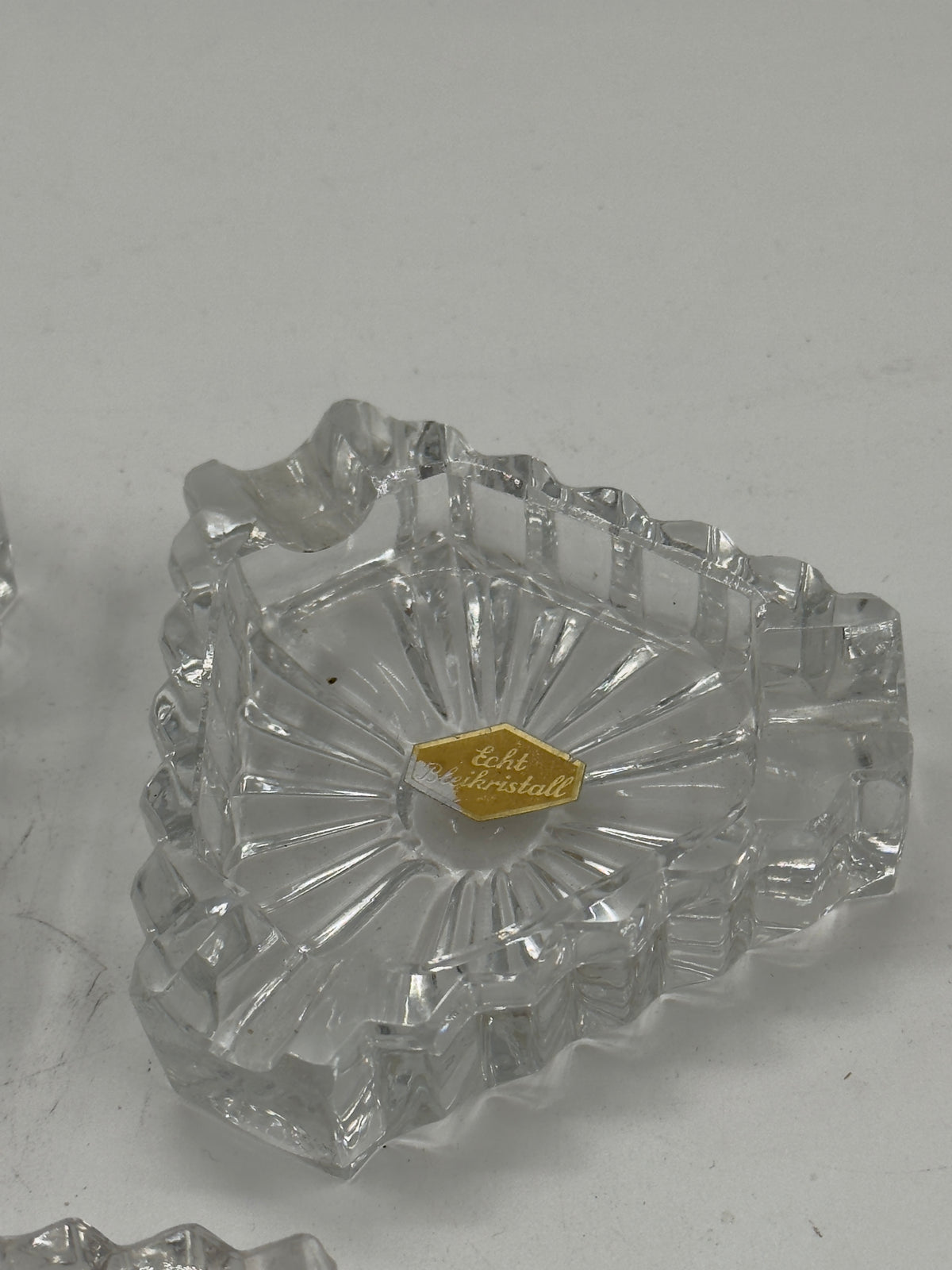 Set of 3 Vintage German Lead Crystal Nut Dishes, Bleikristall