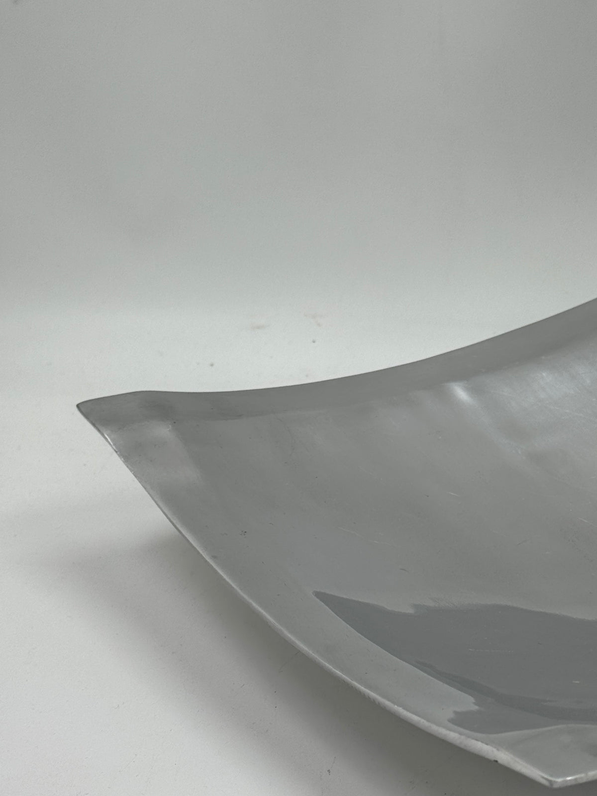 Sculptural Square Brushed Aluminum Tray