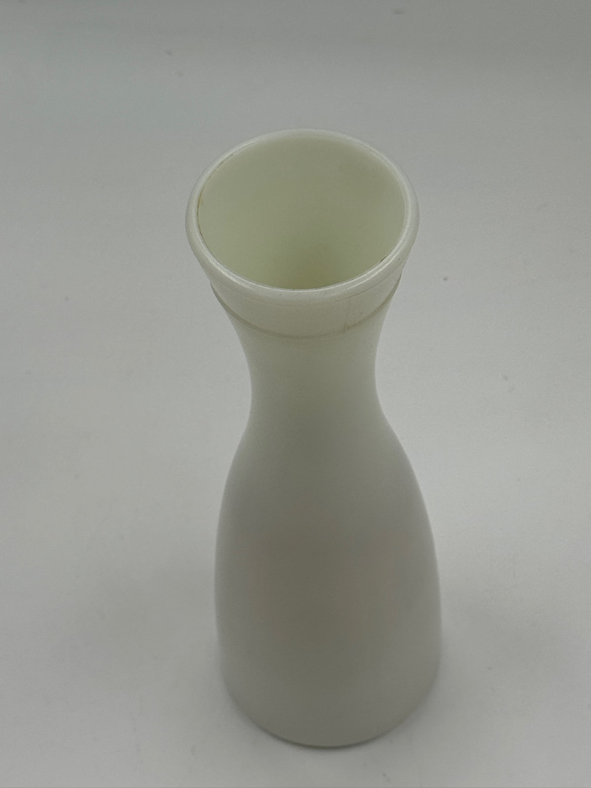 Vintage White Ceramic Hourglass Bud Vase