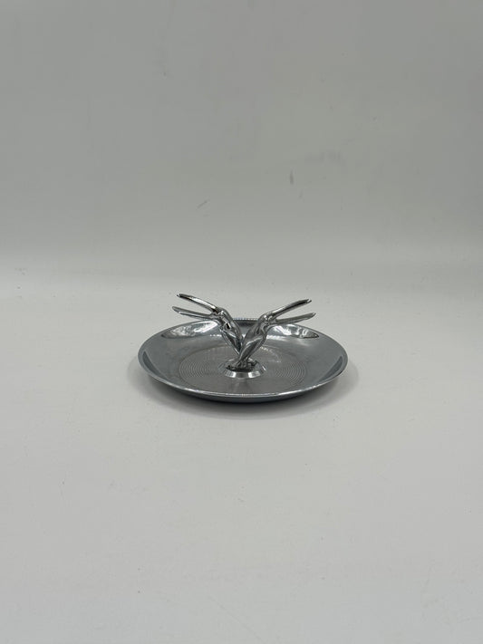 Art Deco Chrome Crane Ashtray