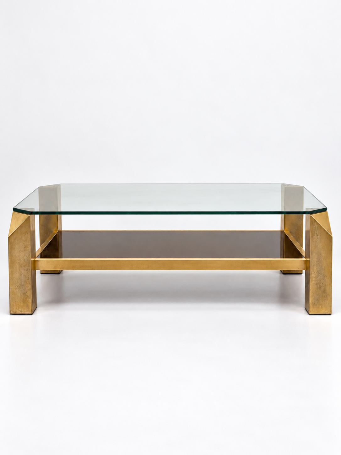 Belgochrom Gold-Plated Coffee Table, 1970s