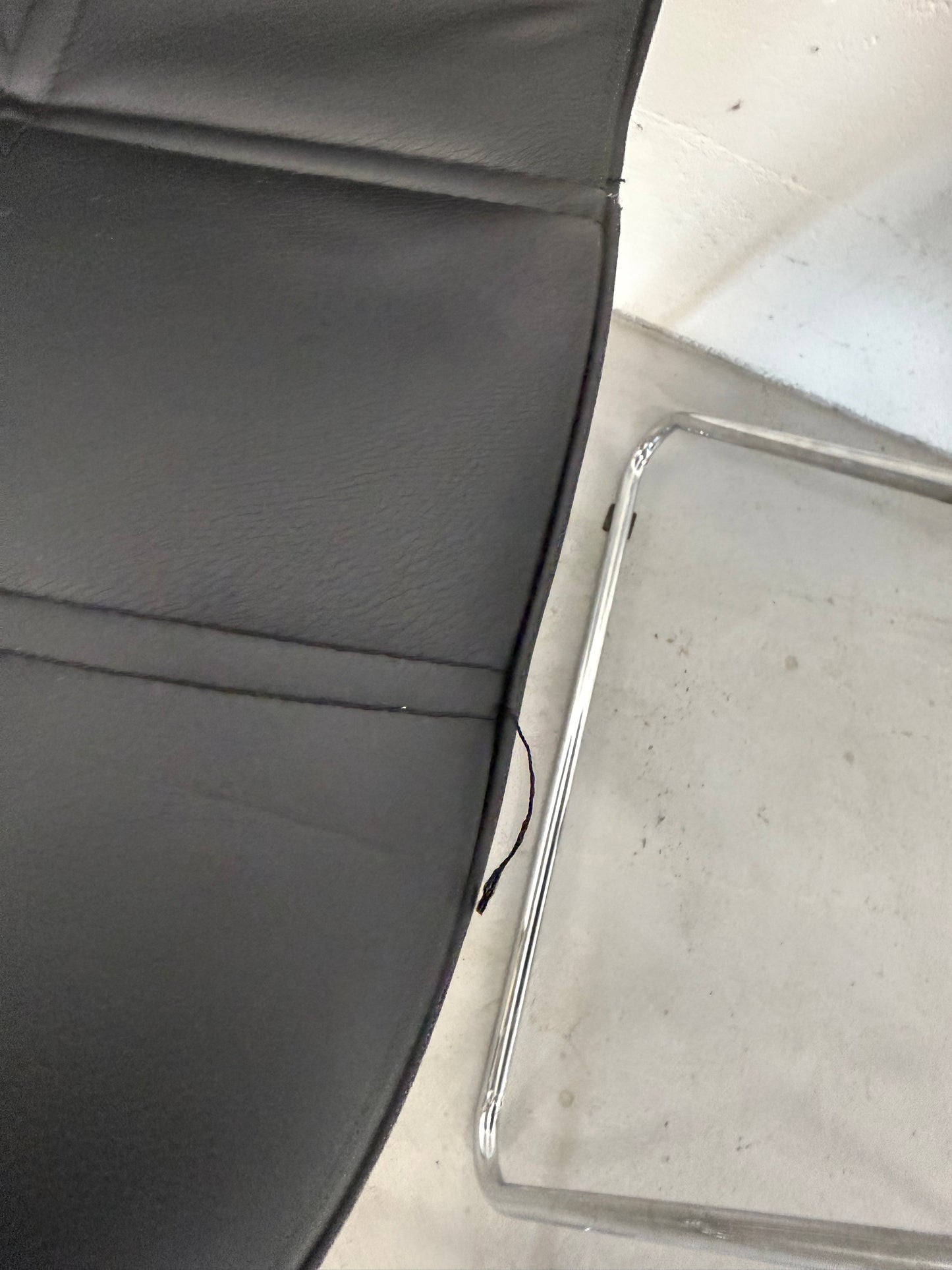 Set of 4 Black Faux Leather Dining Chairs with Chrome Sled Base