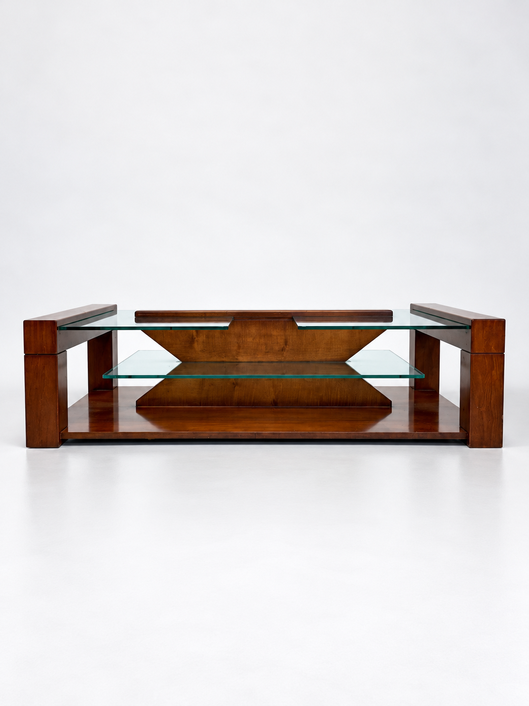 Wood & Glass Coffee Table, 1980s