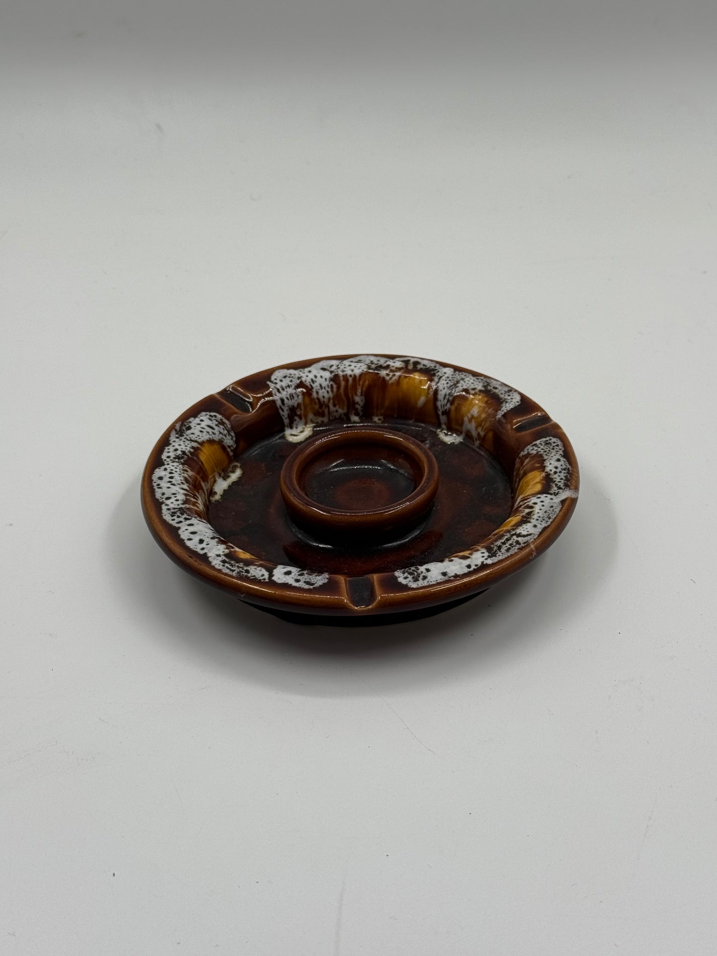 Vintage Drip Glaze Ceramic Ashtray