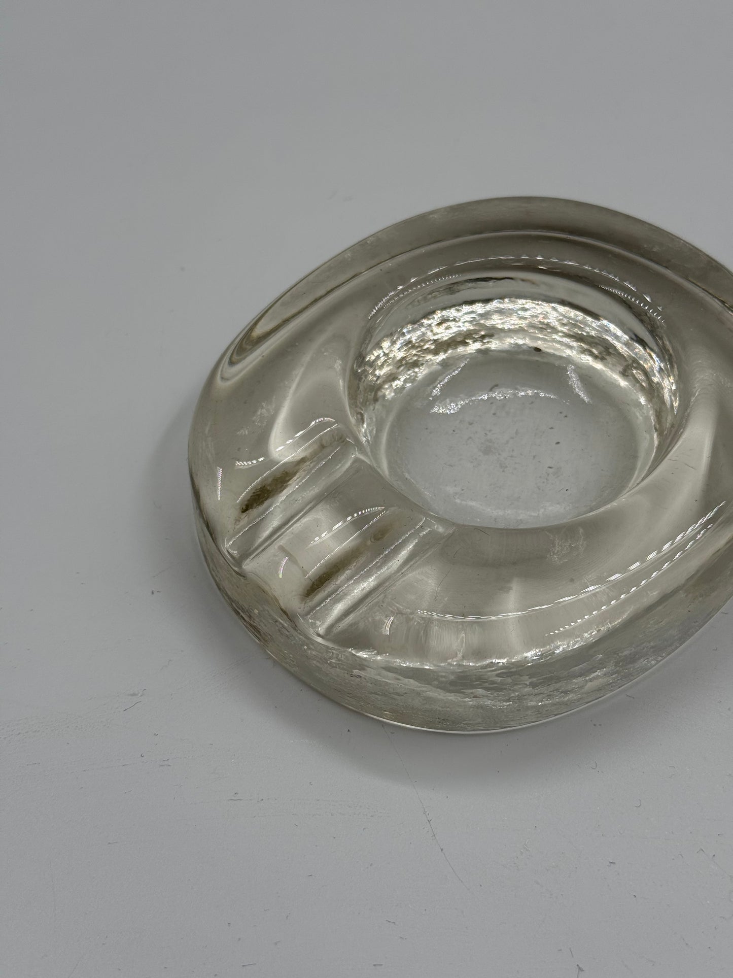 Smoked Glass Ashtray Minimalist Design, 1970s