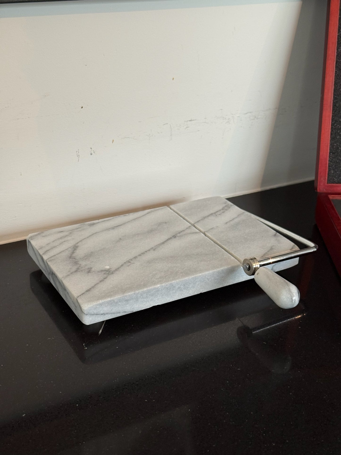 Grey Marble Cheese Slicer Stone & Steel Edition
