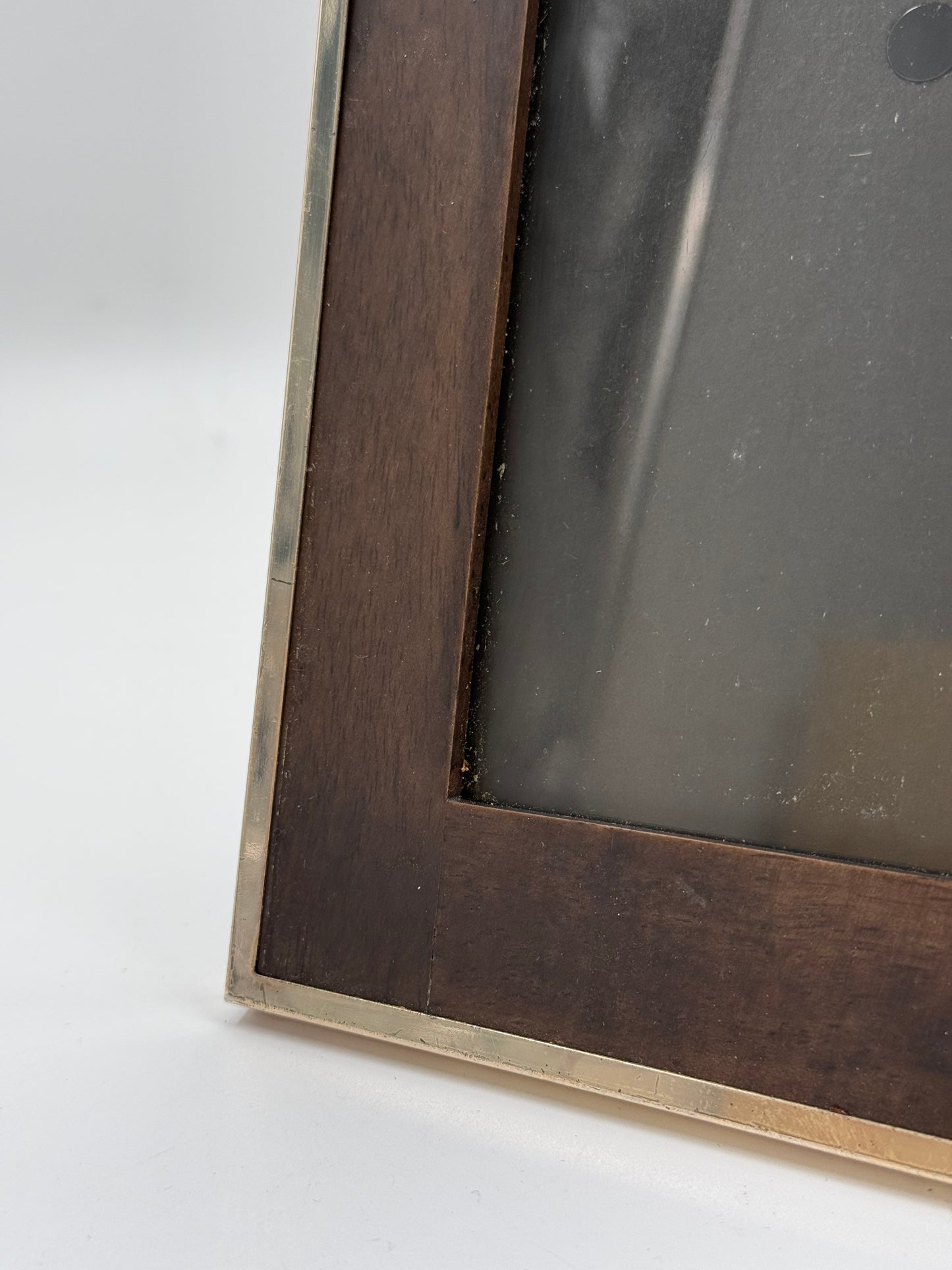 Vintage Wood & Brass Photo Frame