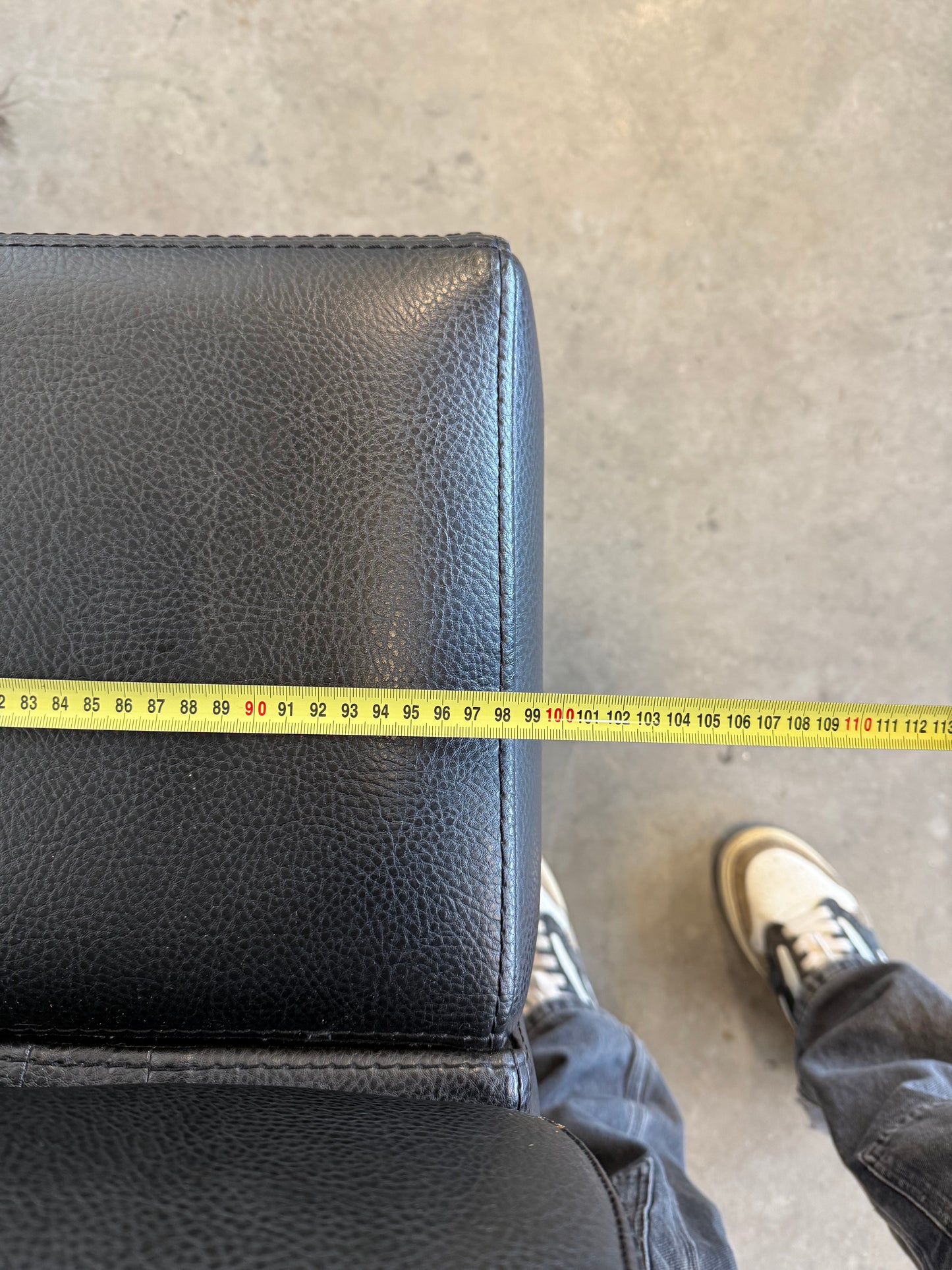 Modern Black Leather Club Armchair