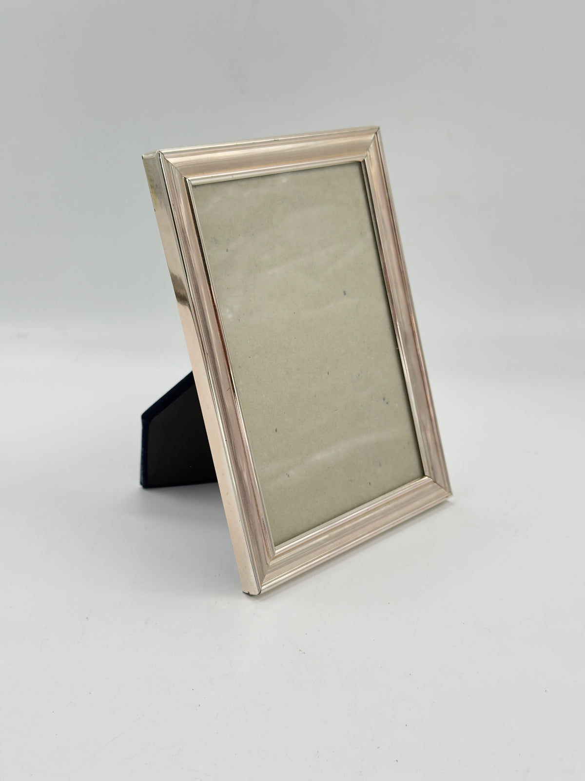 Vintage Silver-Plated Picture Frame with Reeded Border