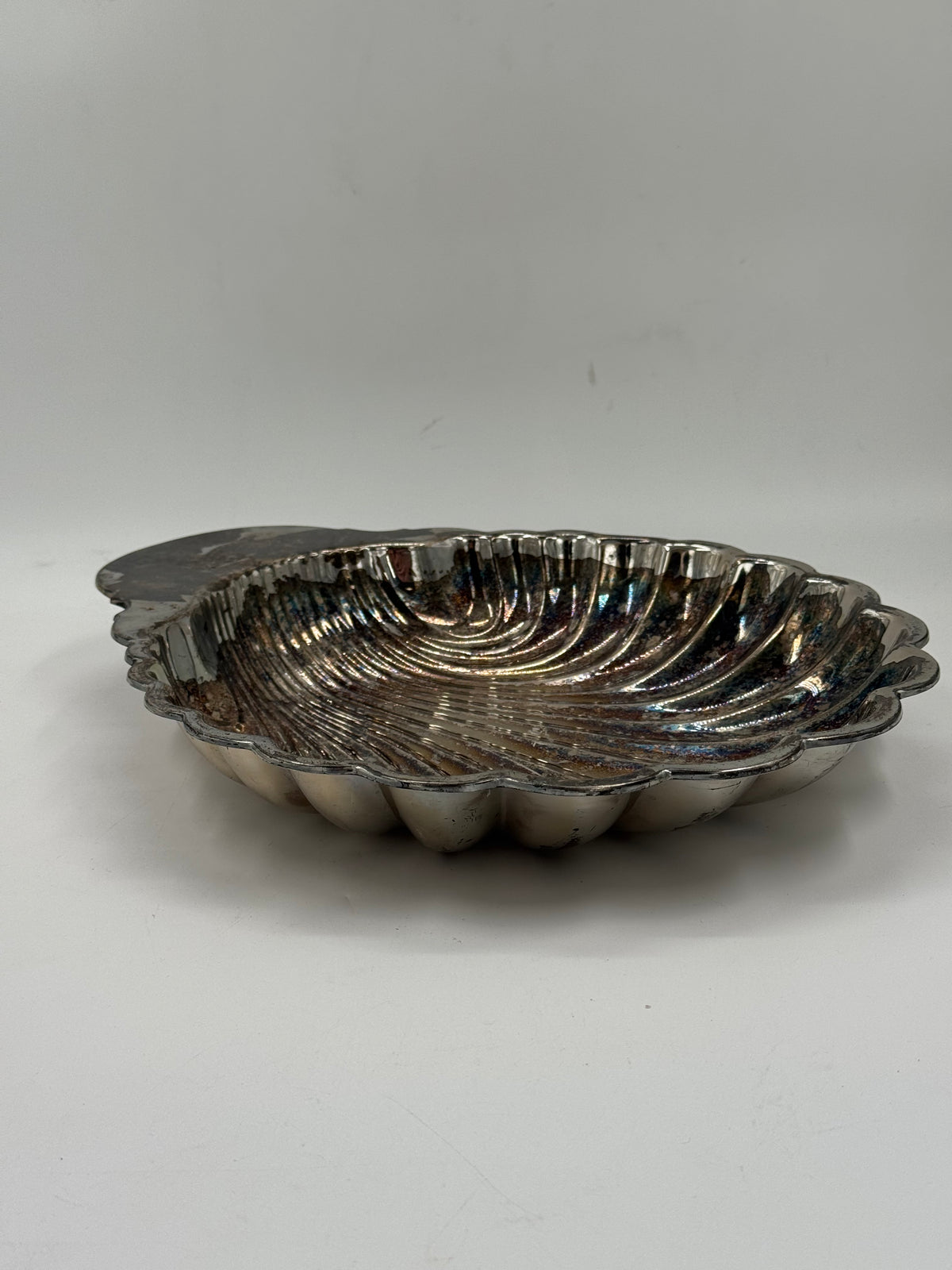 Vintage Silver-Plated Scallop Shell Dish