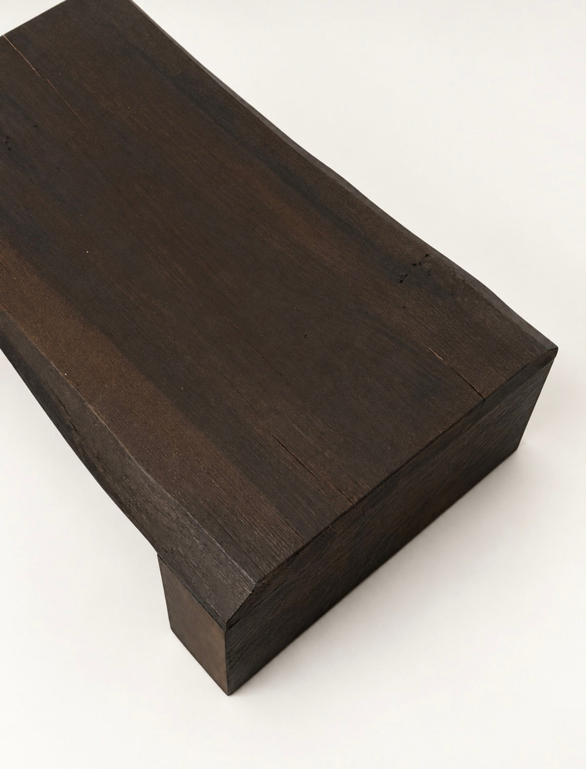 Solid Ethiopian Wood Waterfall Coffee Table with Live-Edge Front