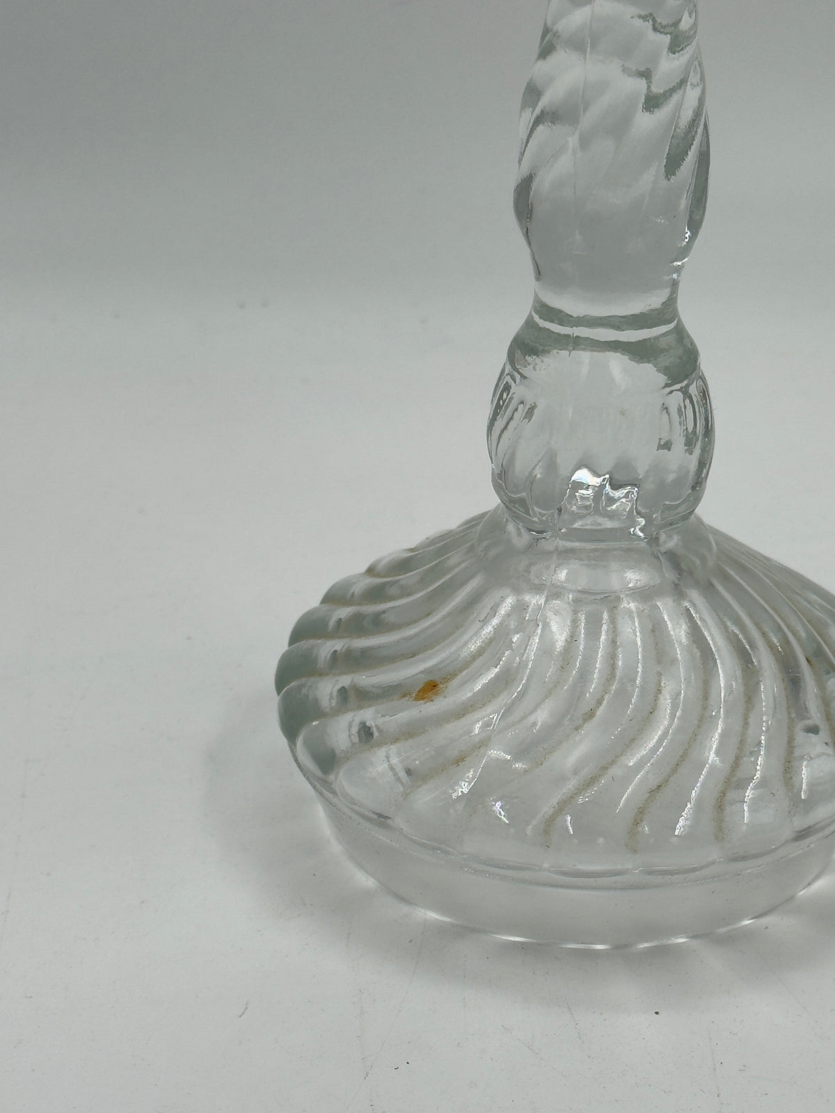 Vintage Swirled Pressed Glass Candlestick