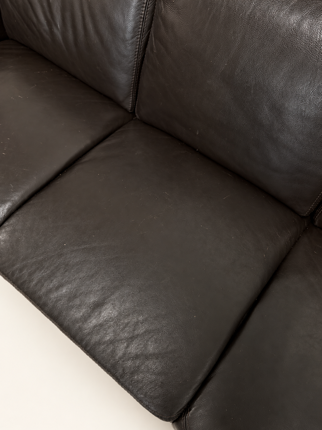 Brown Leather 3-Seater Sofa