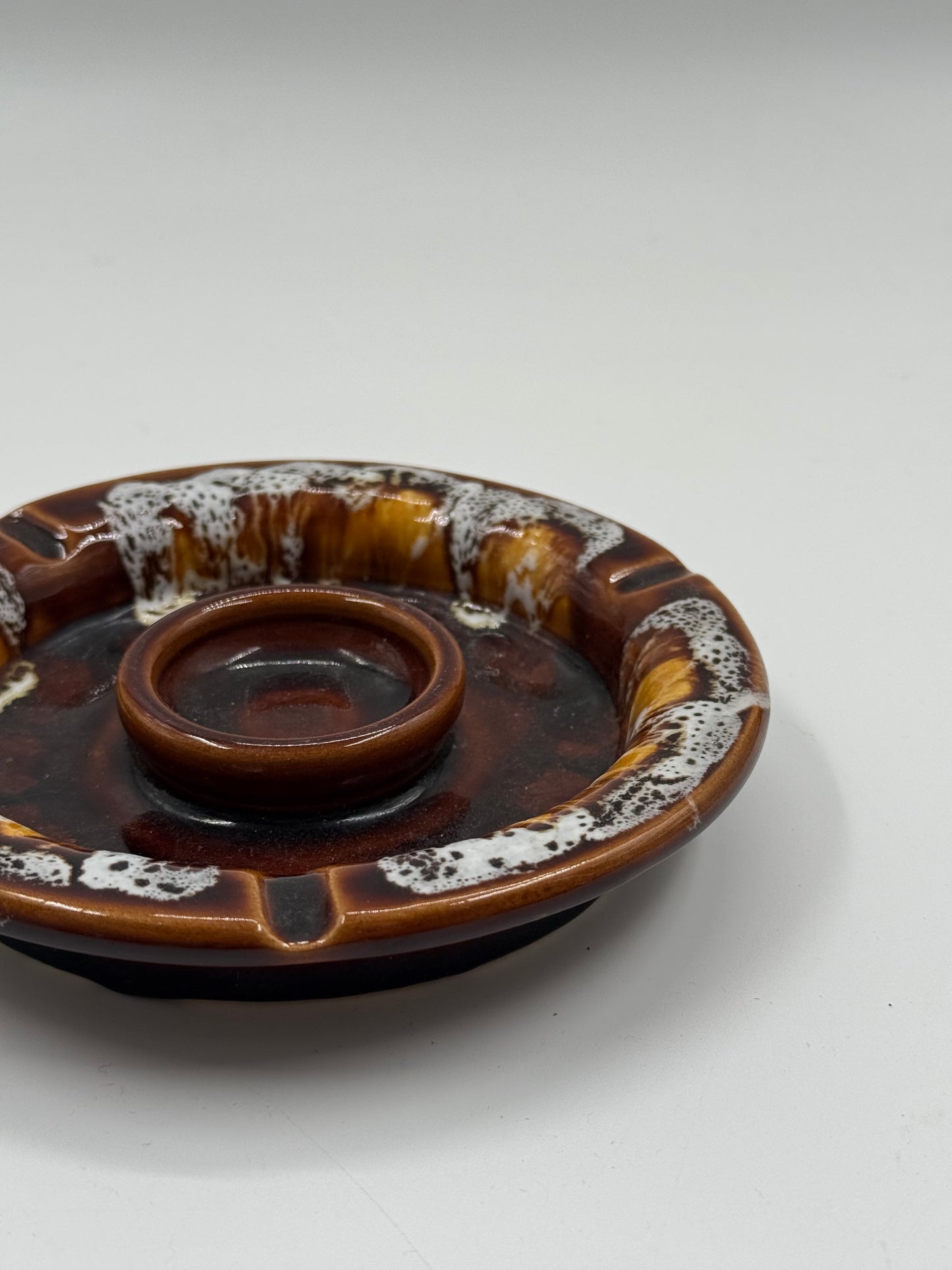 Vintage Drip Glaze Ceramic Ashtray