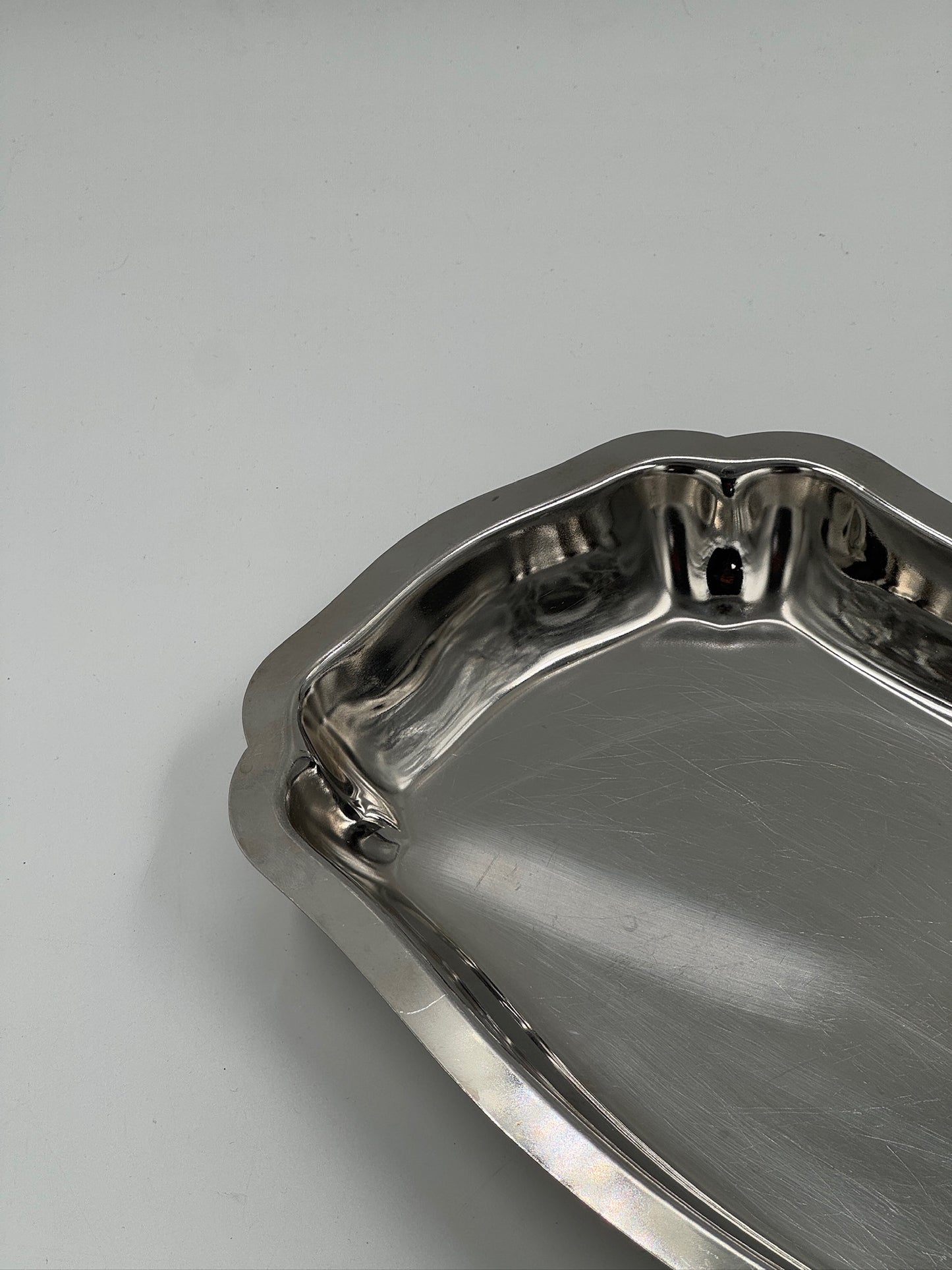 Vintage Stainless Steel Serving Tray