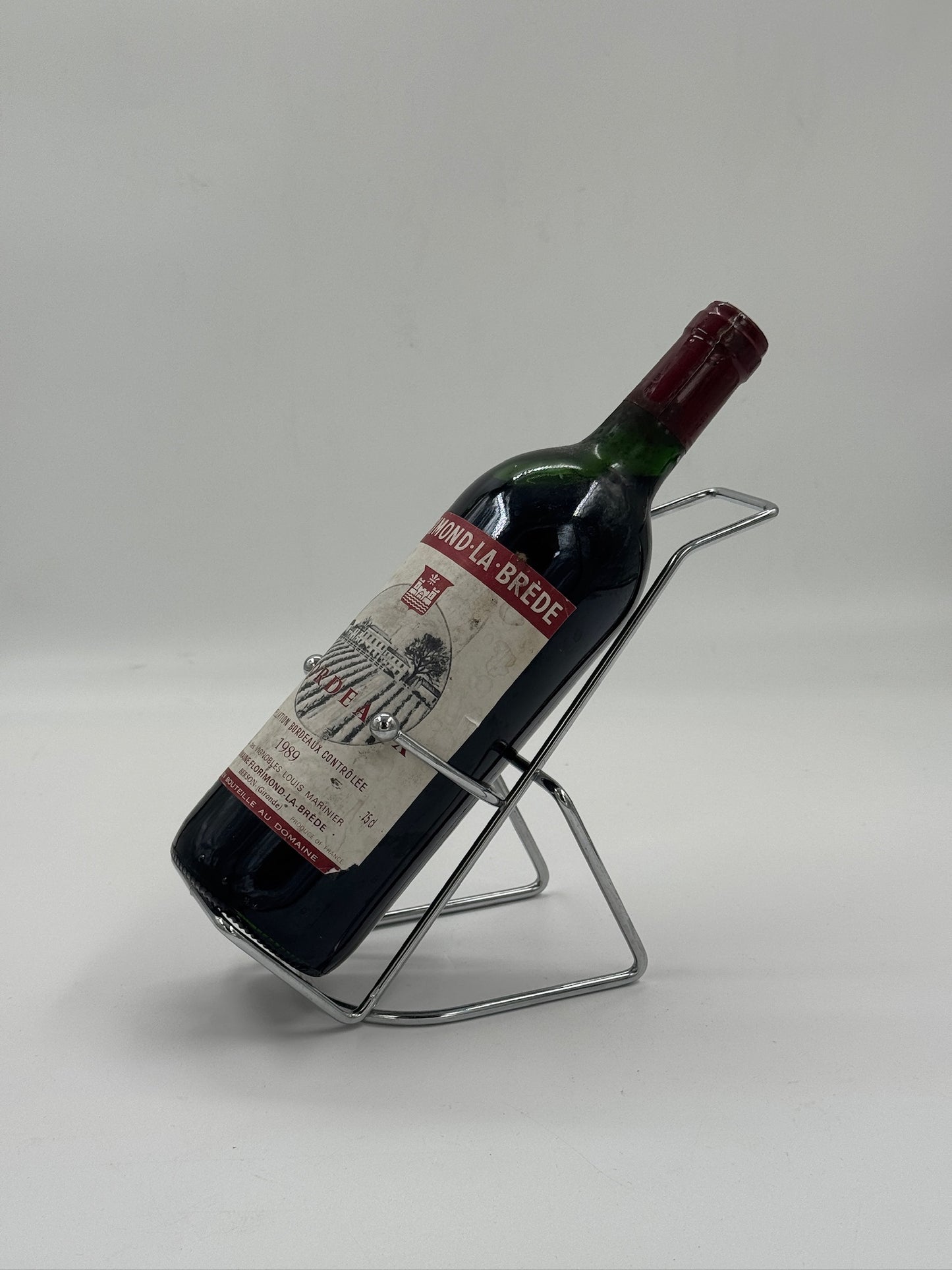 Vintage Chrome Folding X-Frame Wine Bottle Holder