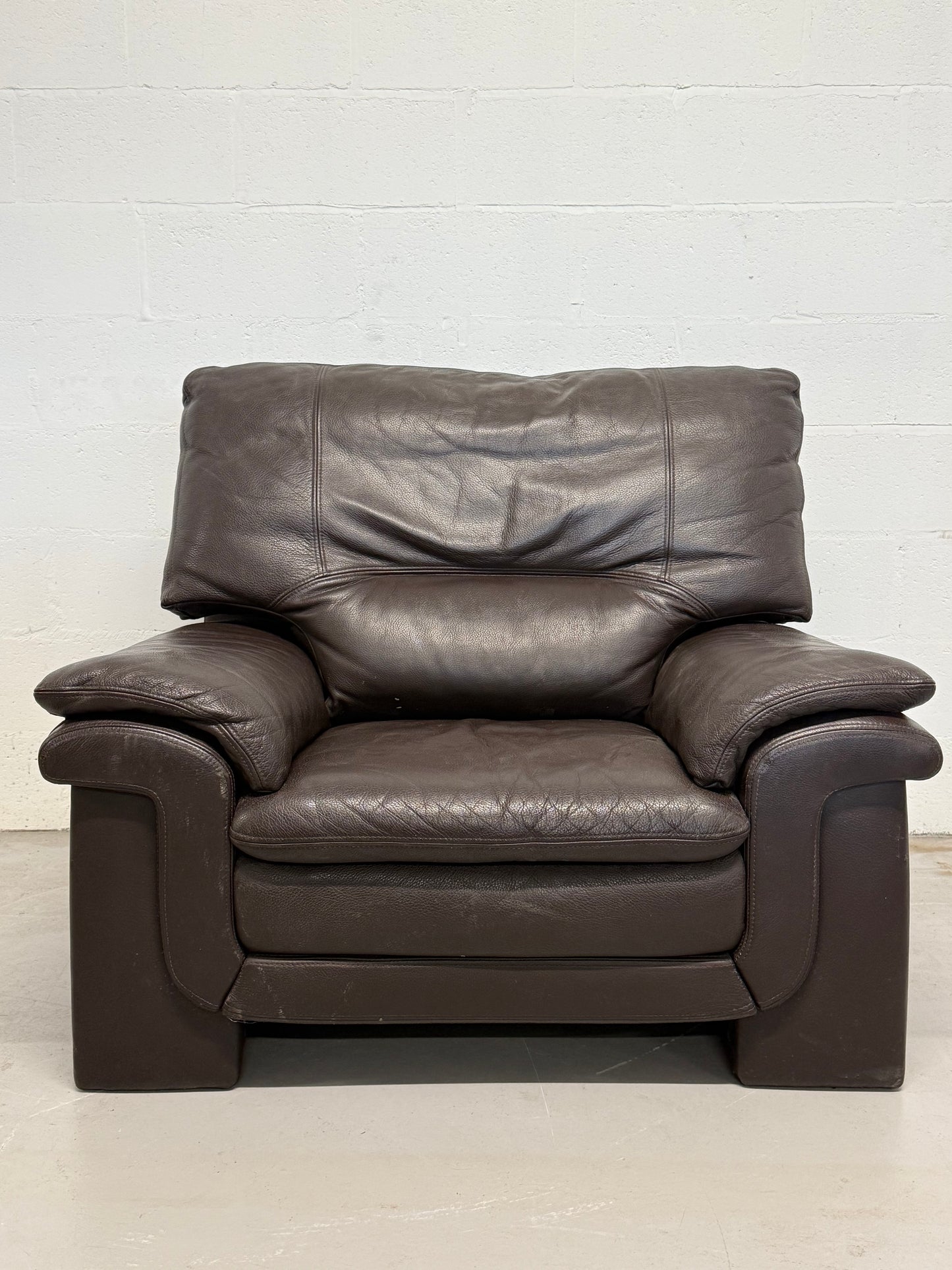 Vintage Brown Leather Club Armchair