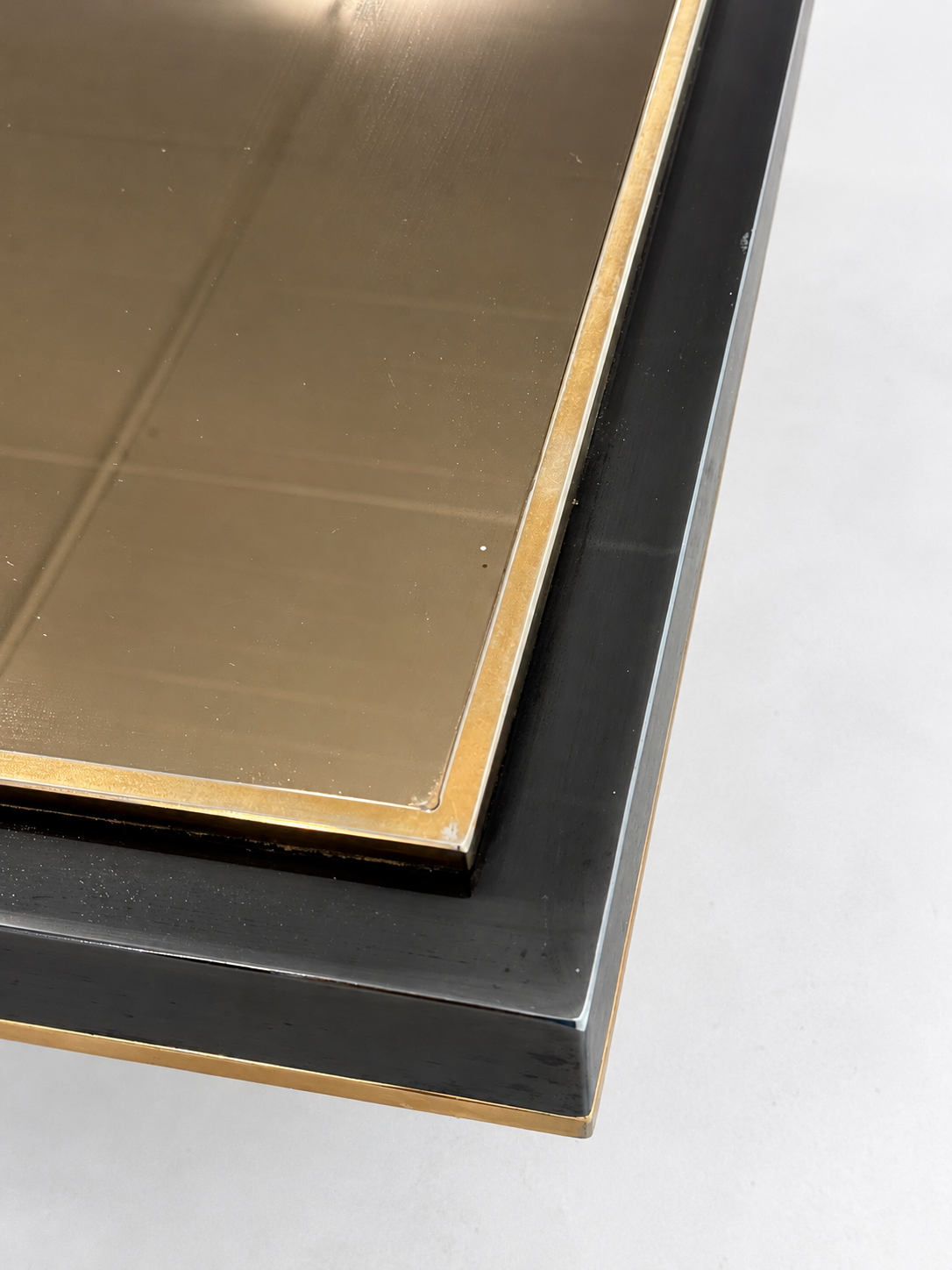 Smoked Mirror & Brass Coffee Table, 1970s