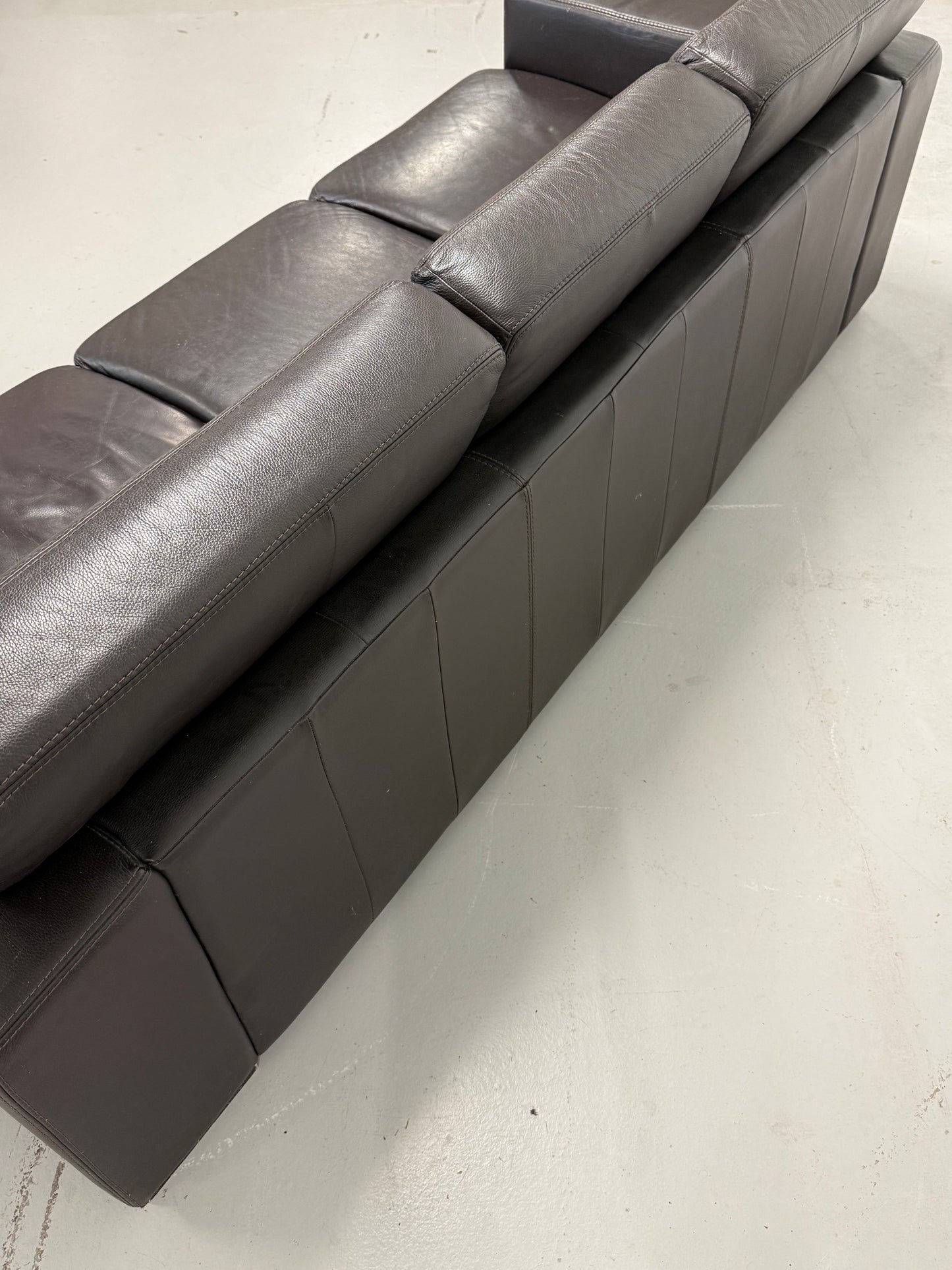 Vintage Brown Leather 3-Seater Sofa