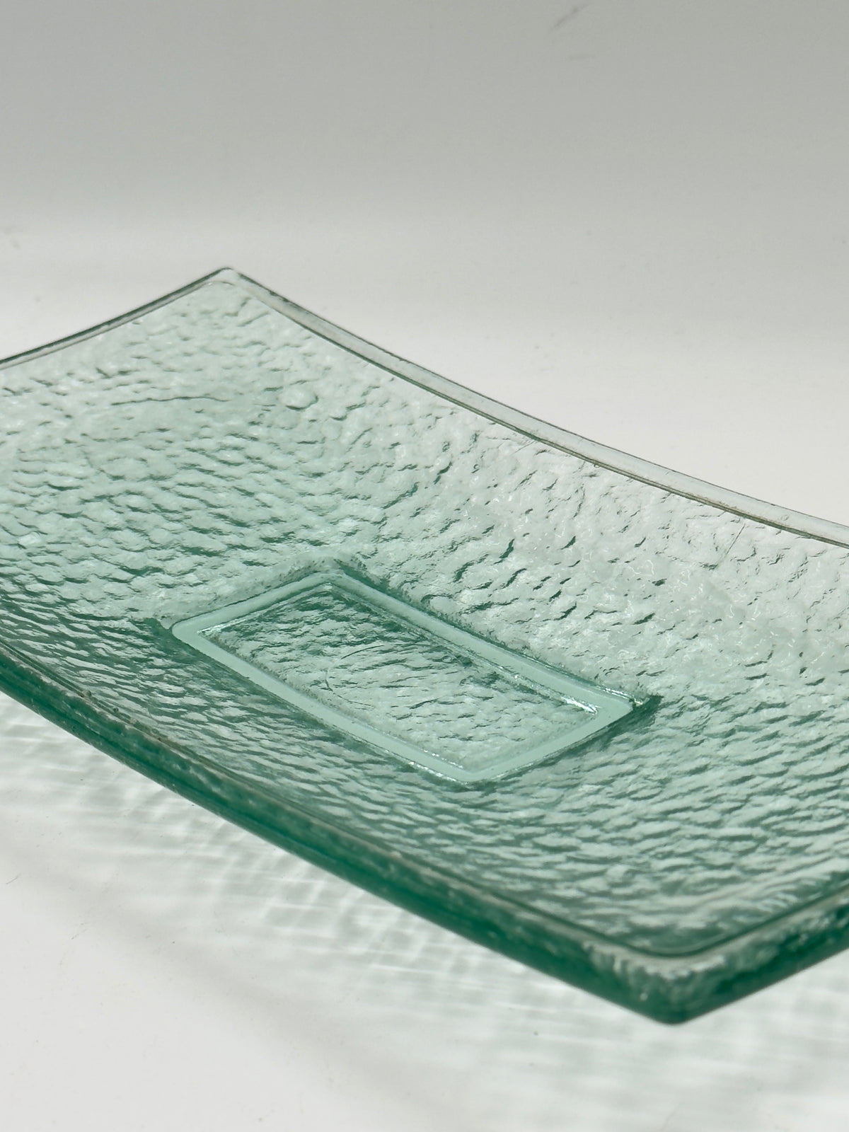 Vintage Textured Glass Catchall Tray