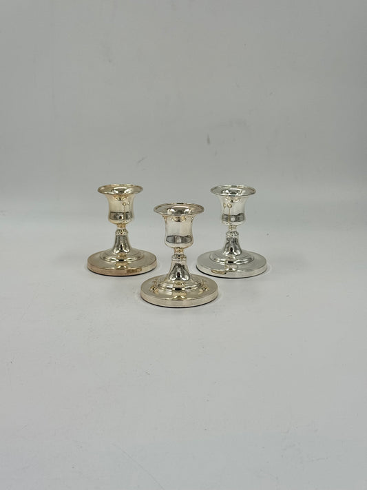 Silver-Plated Candlesticks, Set of 3
