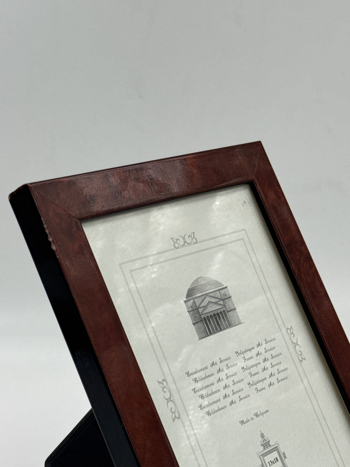 Vintage Burl Wood Picture Frame with Easel Back