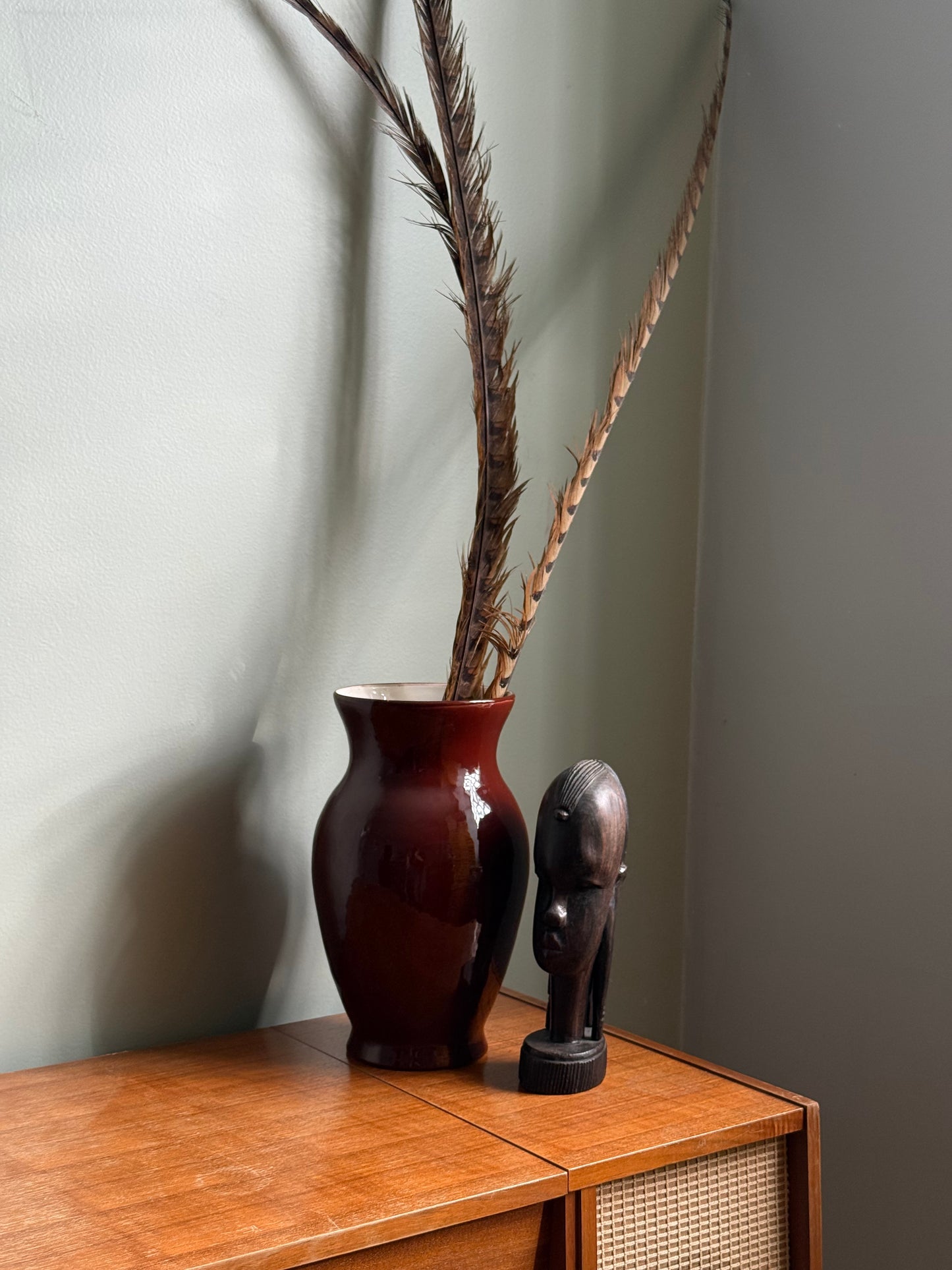 Hand-Carved African Ebony Portrait Sculpture