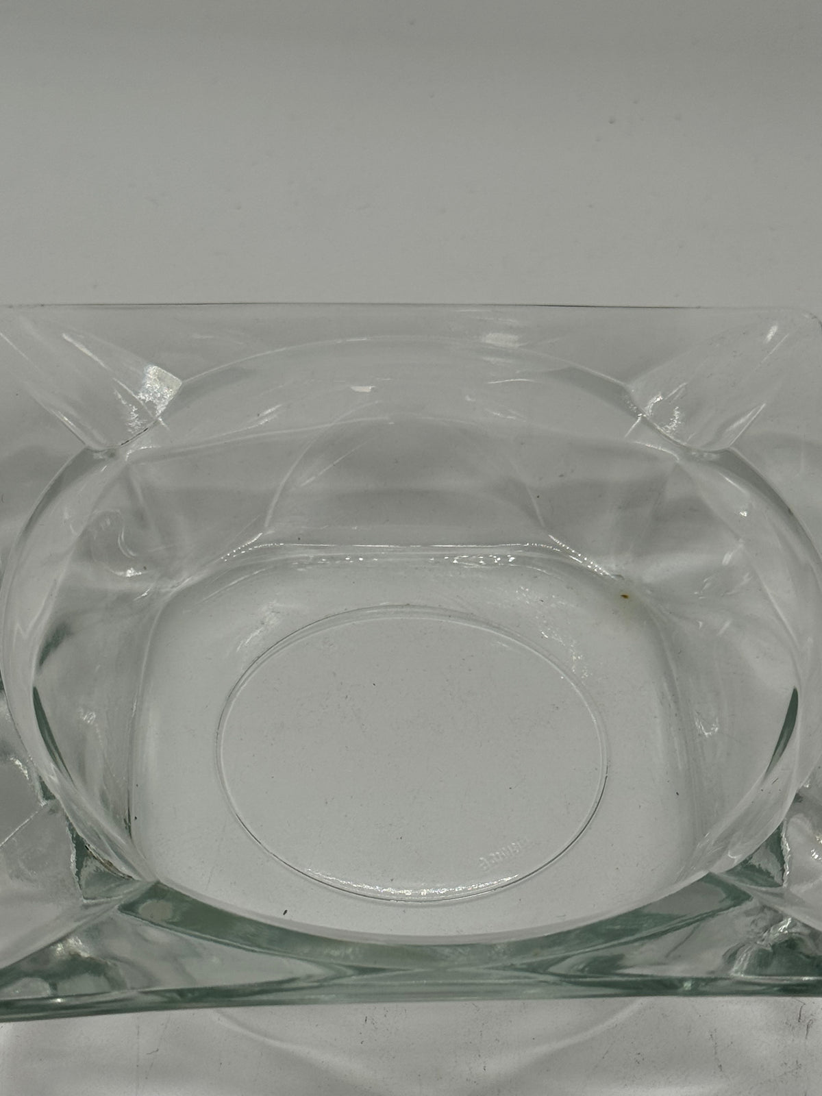 Vintage Square Glass Ashtray, Minimalist Design