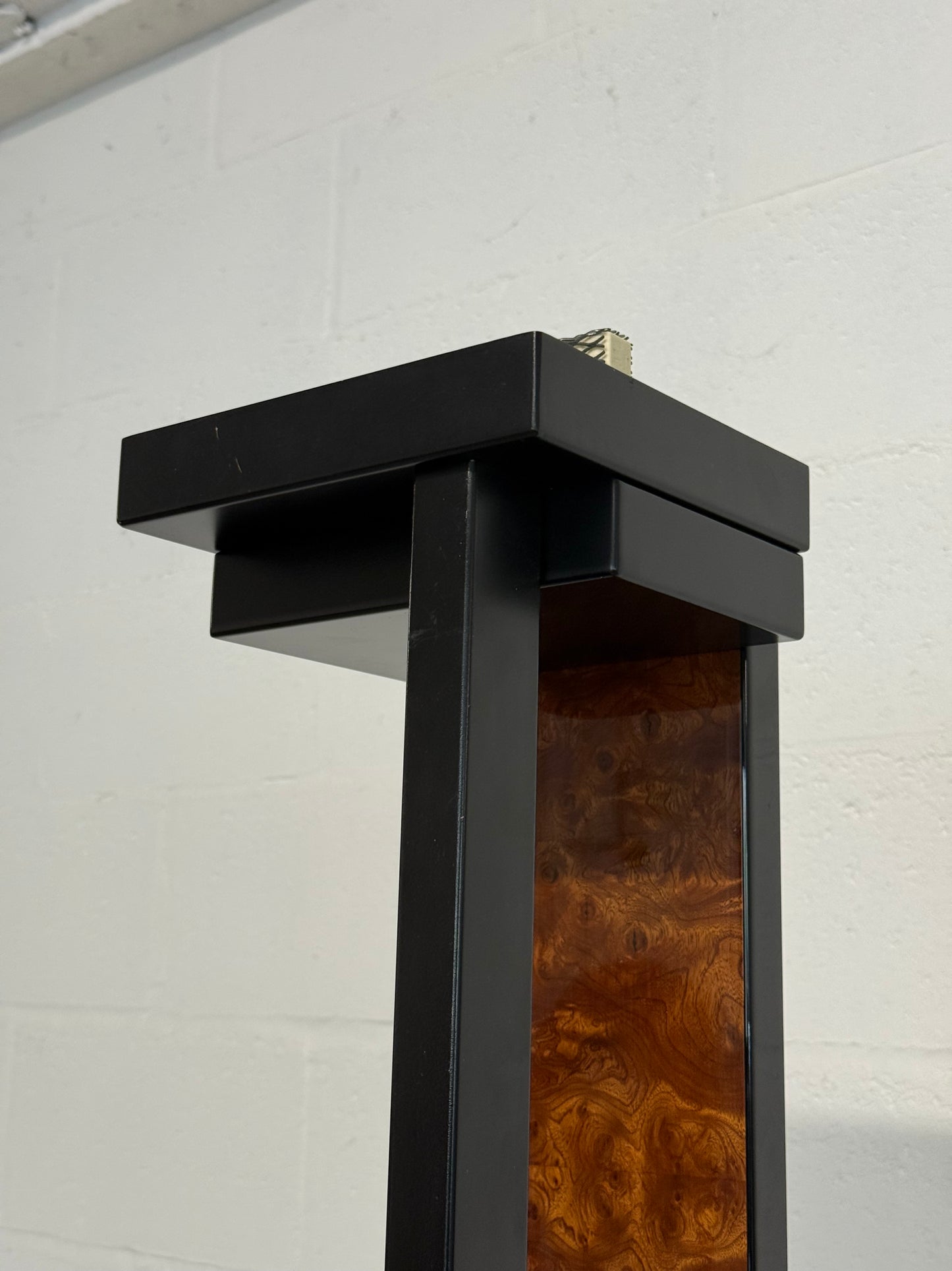 Paul Michel Vintage Lacquered Burl Wood Floor Lamp, 1980s