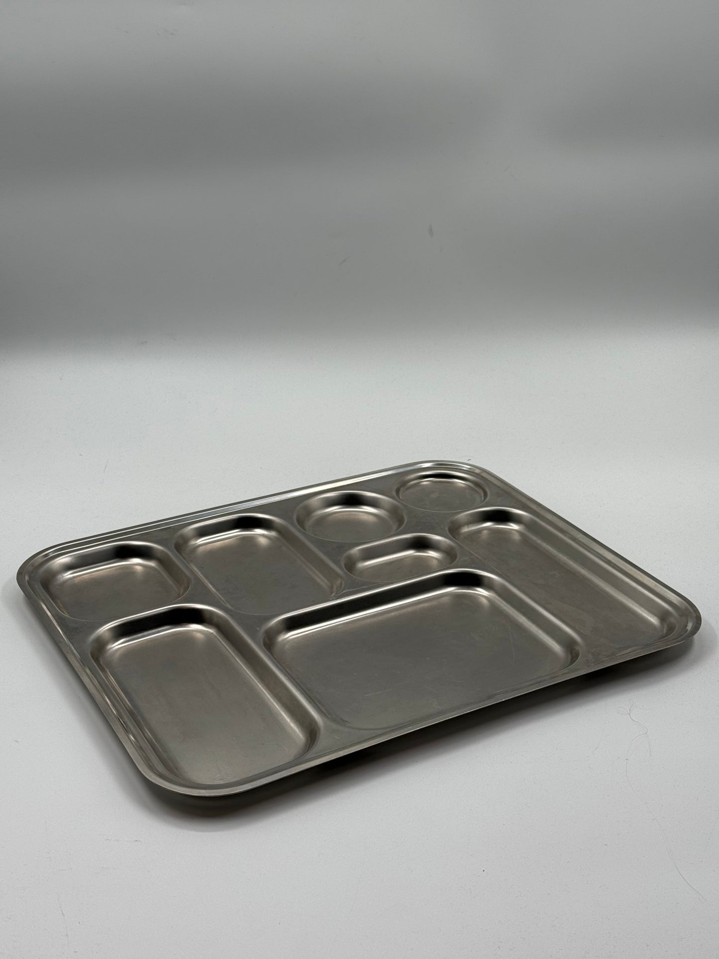 Stainless Steel Compartment Tray Functional Modernist Object (c. 1970s–80s)
