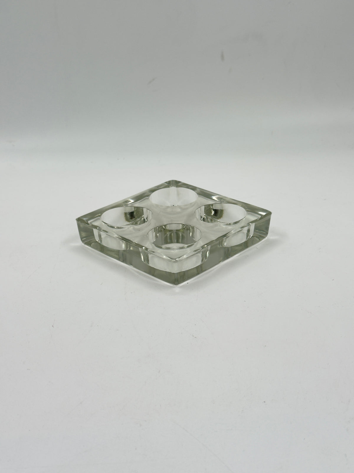 Vintage Solid Glass Four-Light Tealight Holder