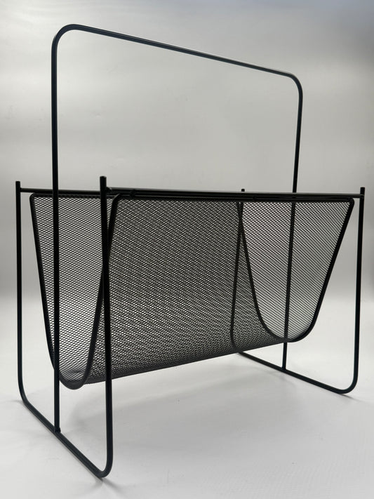 Modern Black Metal Mesh Magazine Rack