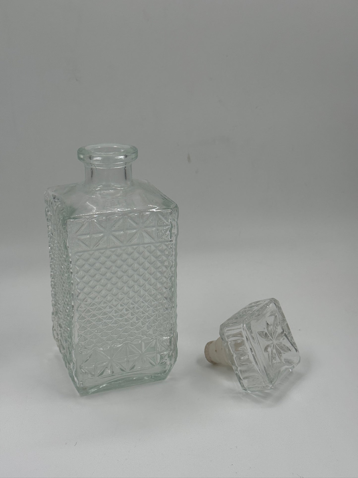 Vintage Pressed Glass Decanter with Stopper