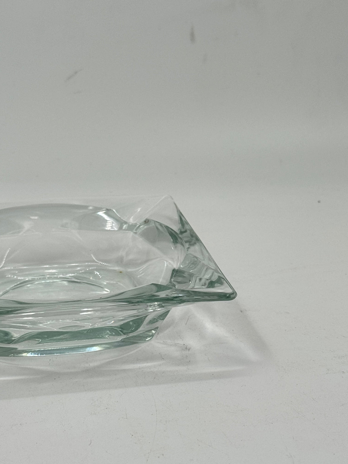 Vintage Square Glass Ashtray, Minimalist Design