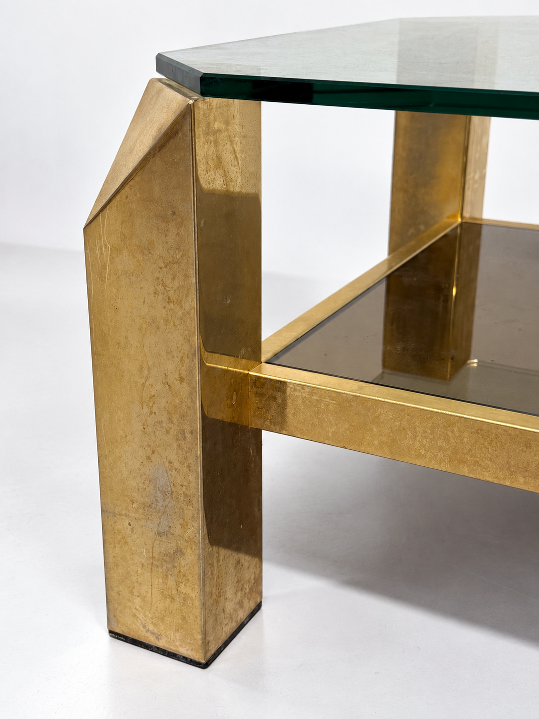 Belgochrom Gold-Plated Coffee Table, 1970s