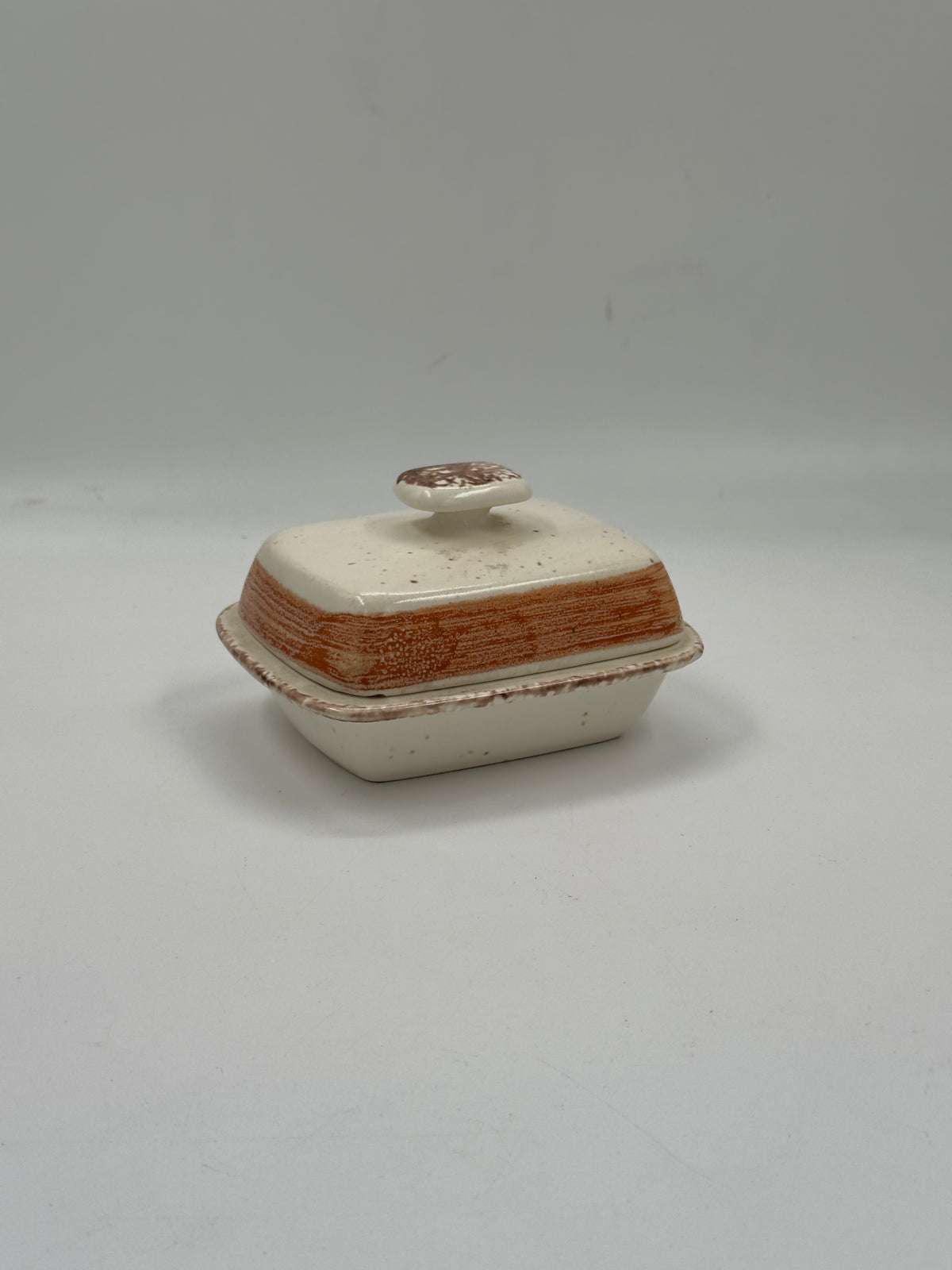 Vintage Gien Ceramic Covered Butter Dish, Vésuve Pattern