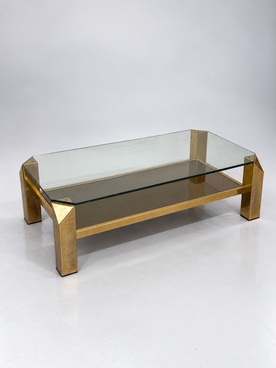 Belgochrom Gold-Plated Coffee Table, 1970s