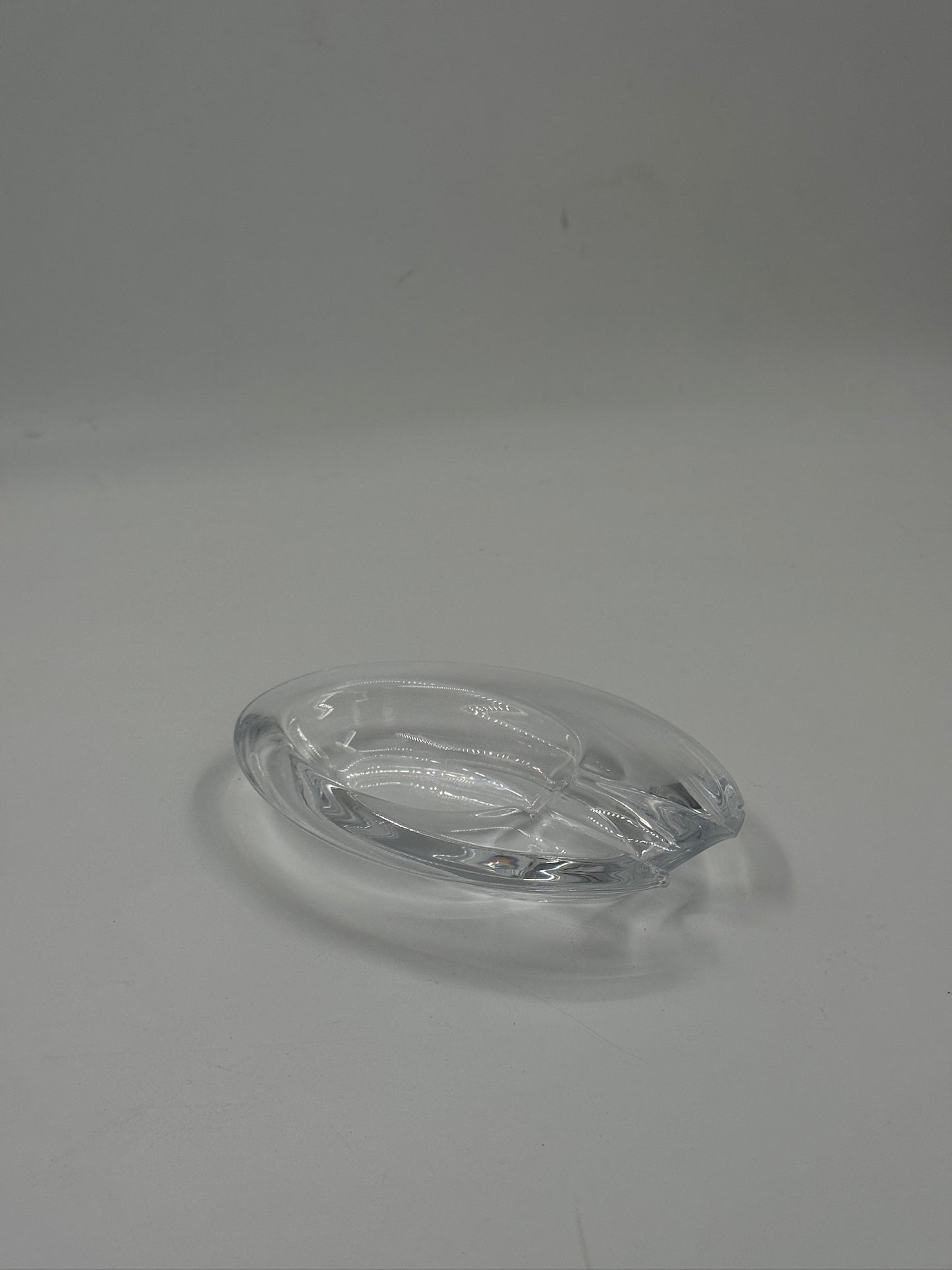 Vintage Crystal Glass Oval Ashtray