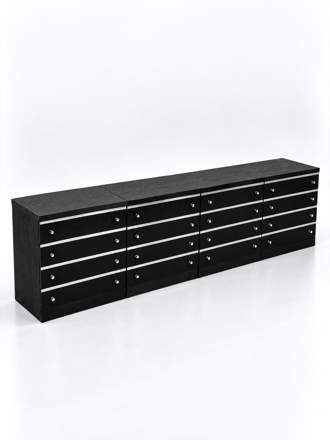 Modular Enfilade, Black Ash & Aluminium, 1970s