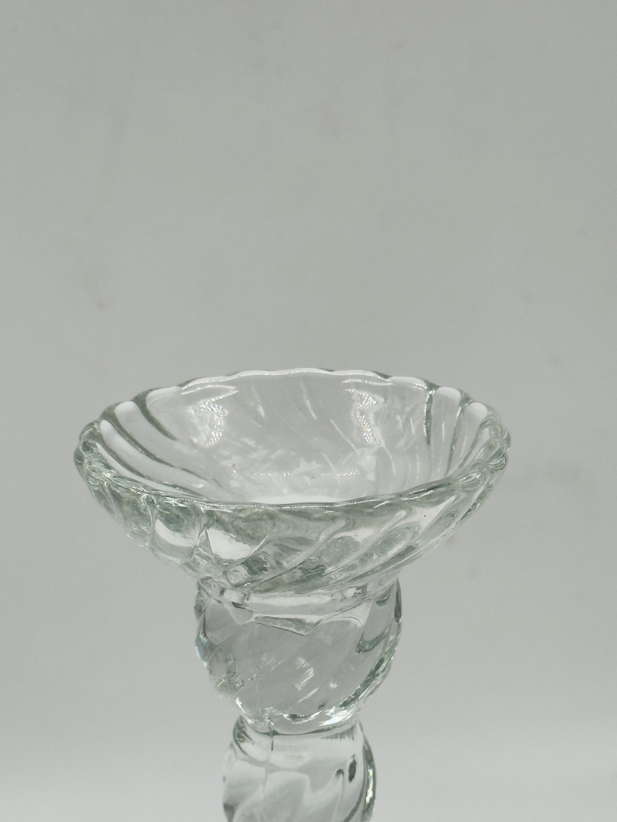 Vintage Swirled Pressed Glass Candlestick