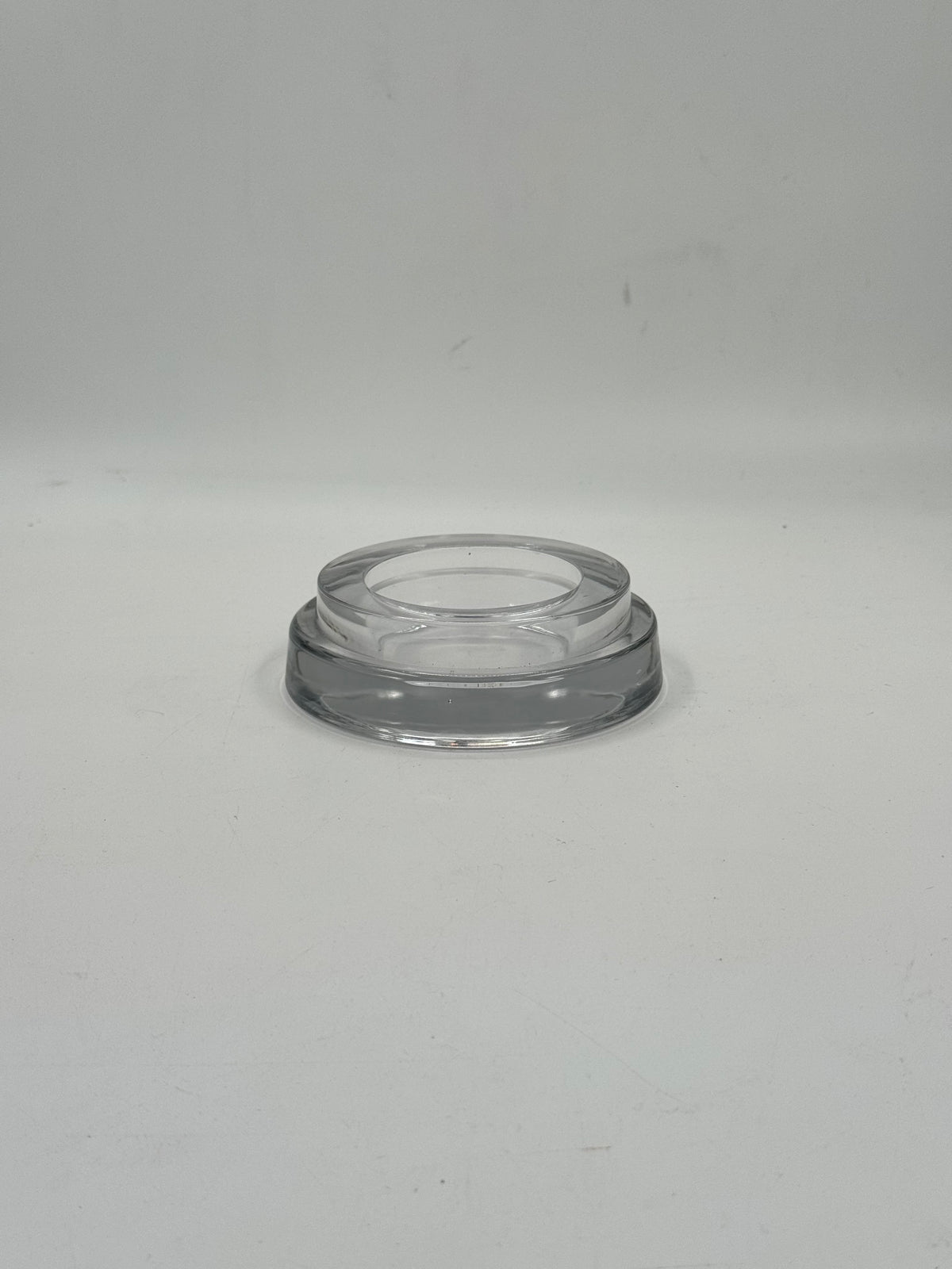 Vintage Clear Glass Catchall Dish, Stepped Design