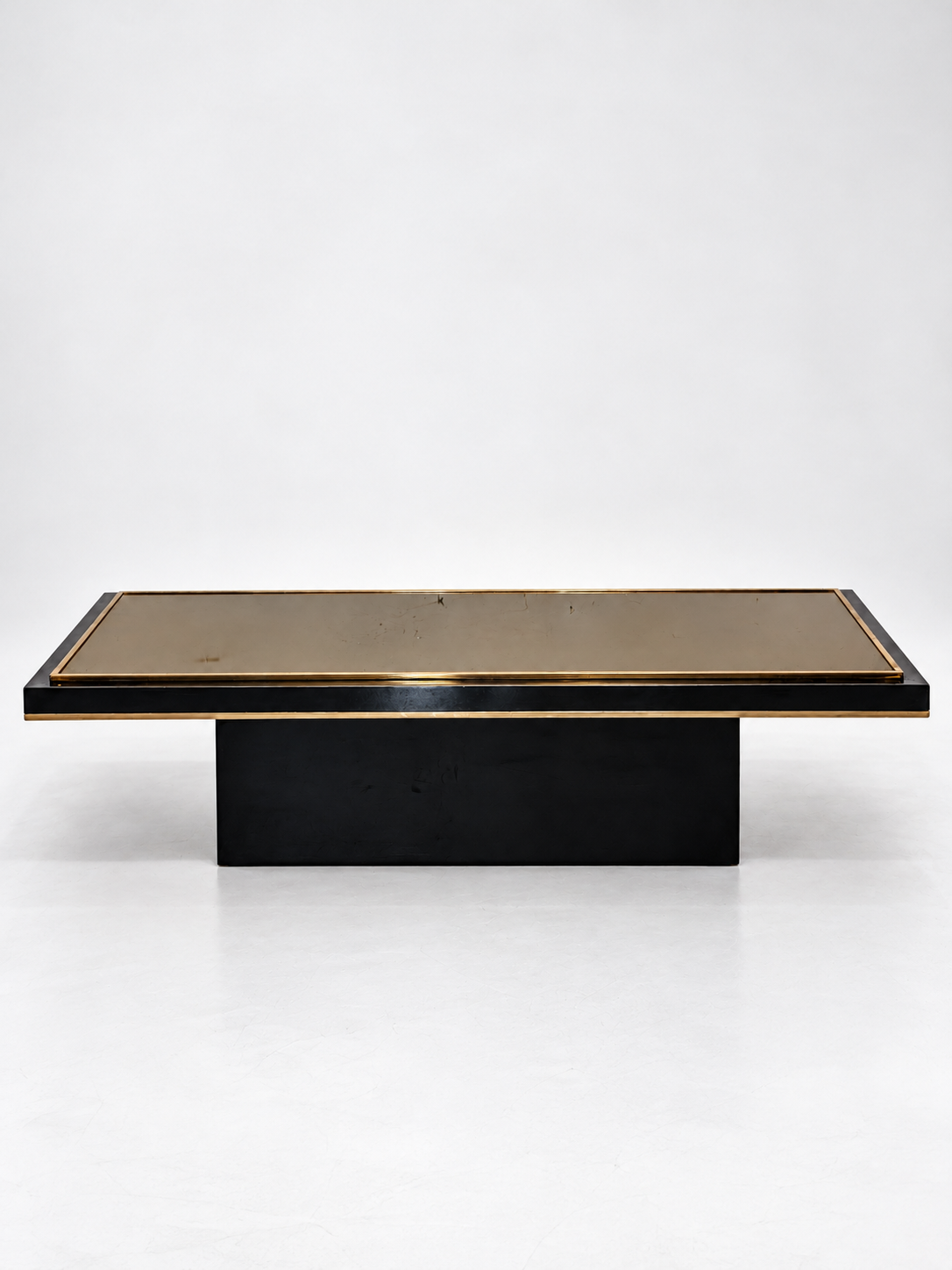 Smoked Mirror & Brass Coffee Table, 1970s