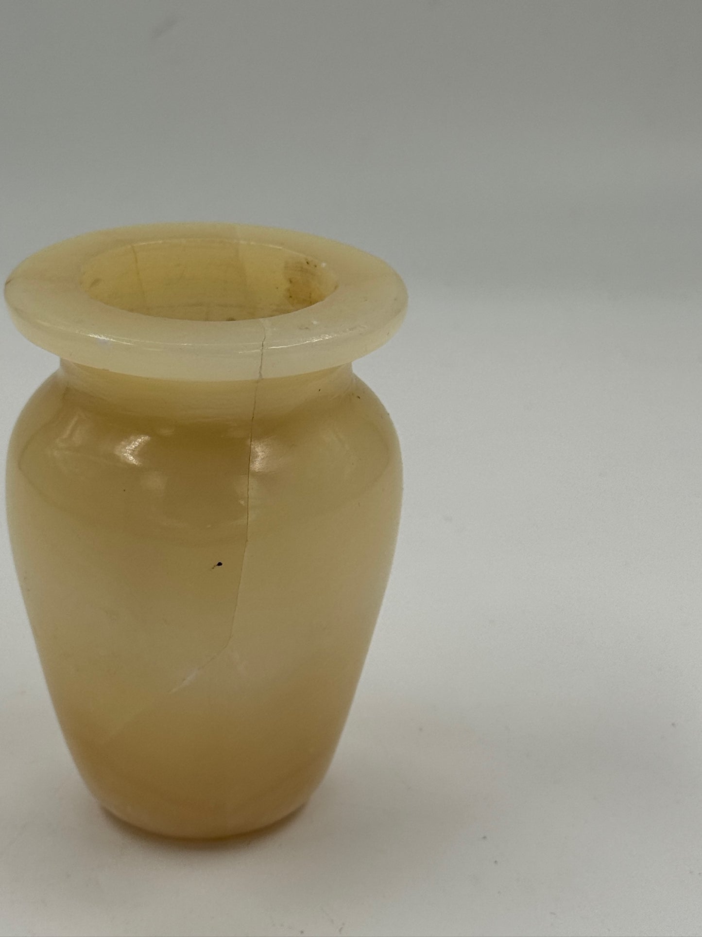 Vintage Honey Alabaster Urn Vase