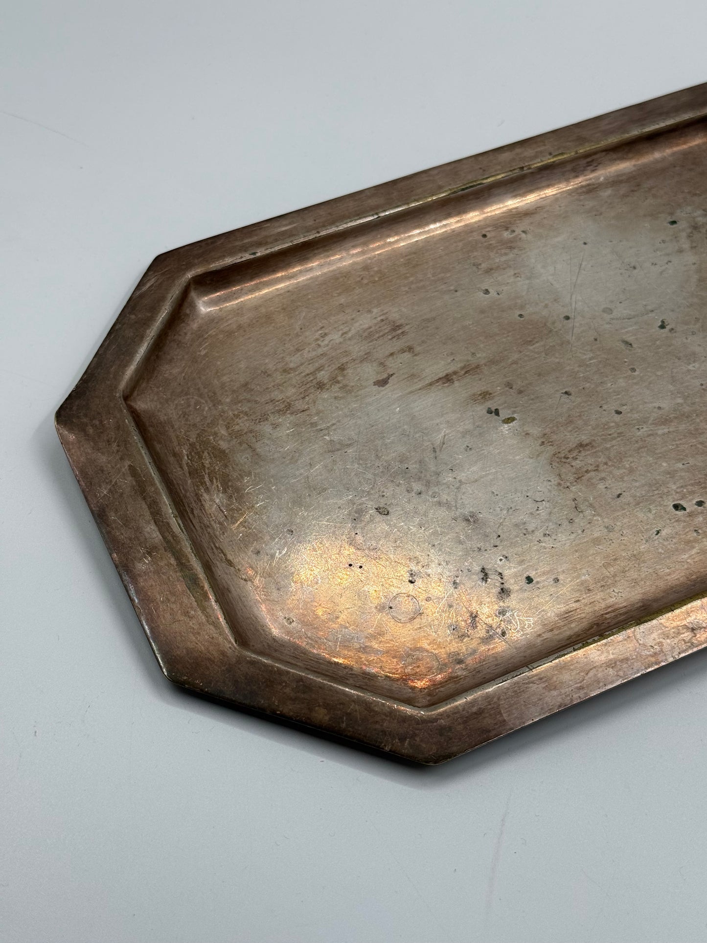 Vintage Silver Plated Octagonal Serving Tray